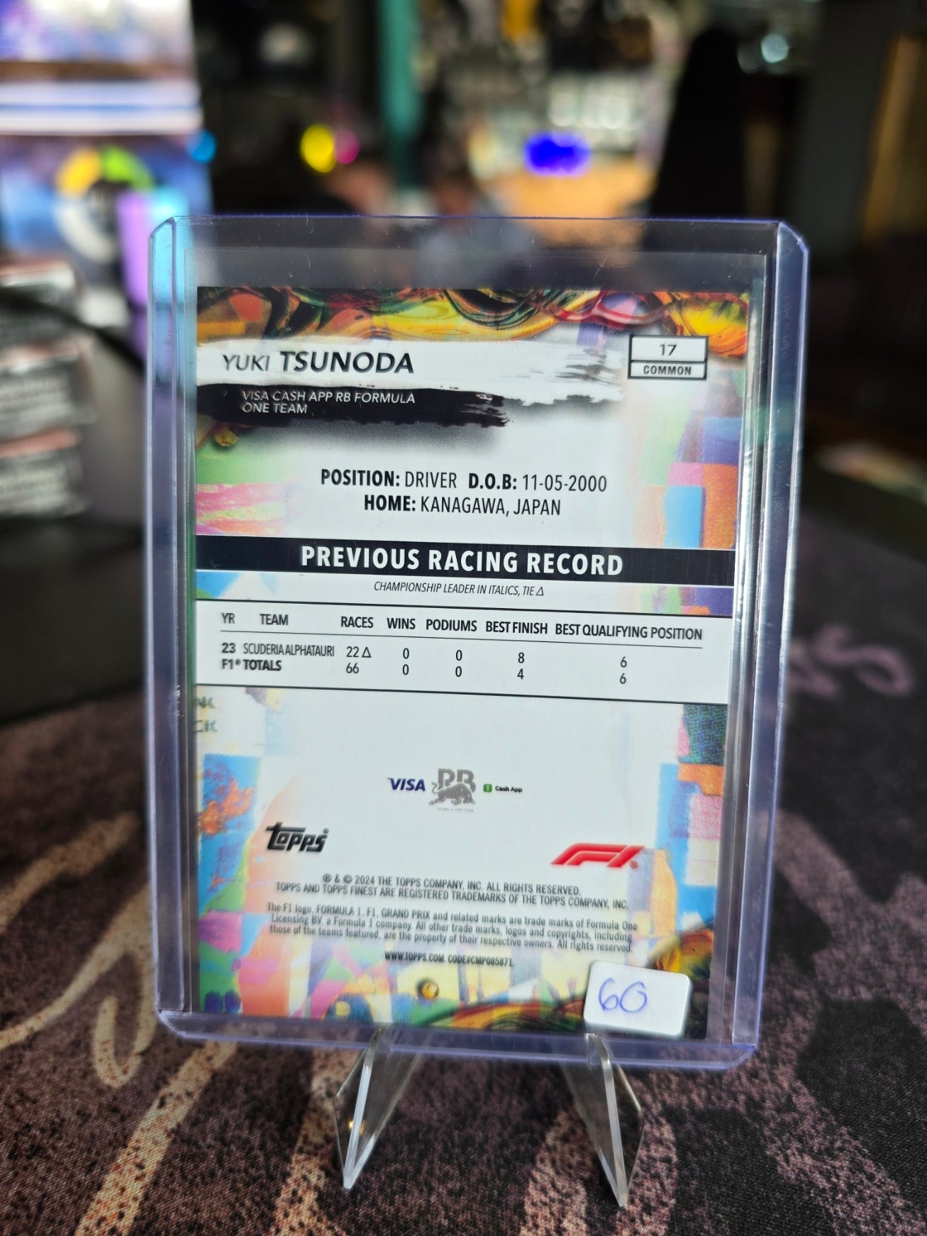 Topps Finest 2024 Formula 1 - Yuki Tsunoda - Common Refractor