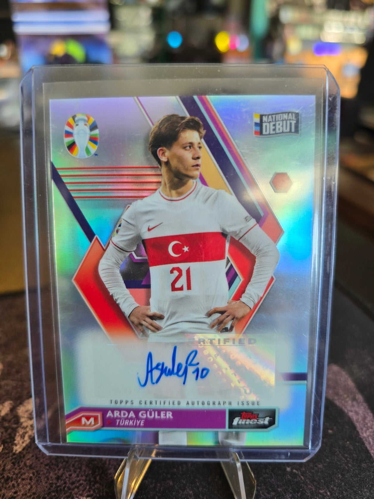 Topps Finest Road To UEFA EURO 2024 - Arda Guler National Debut BCA-AG - Turkey - Finest Auto