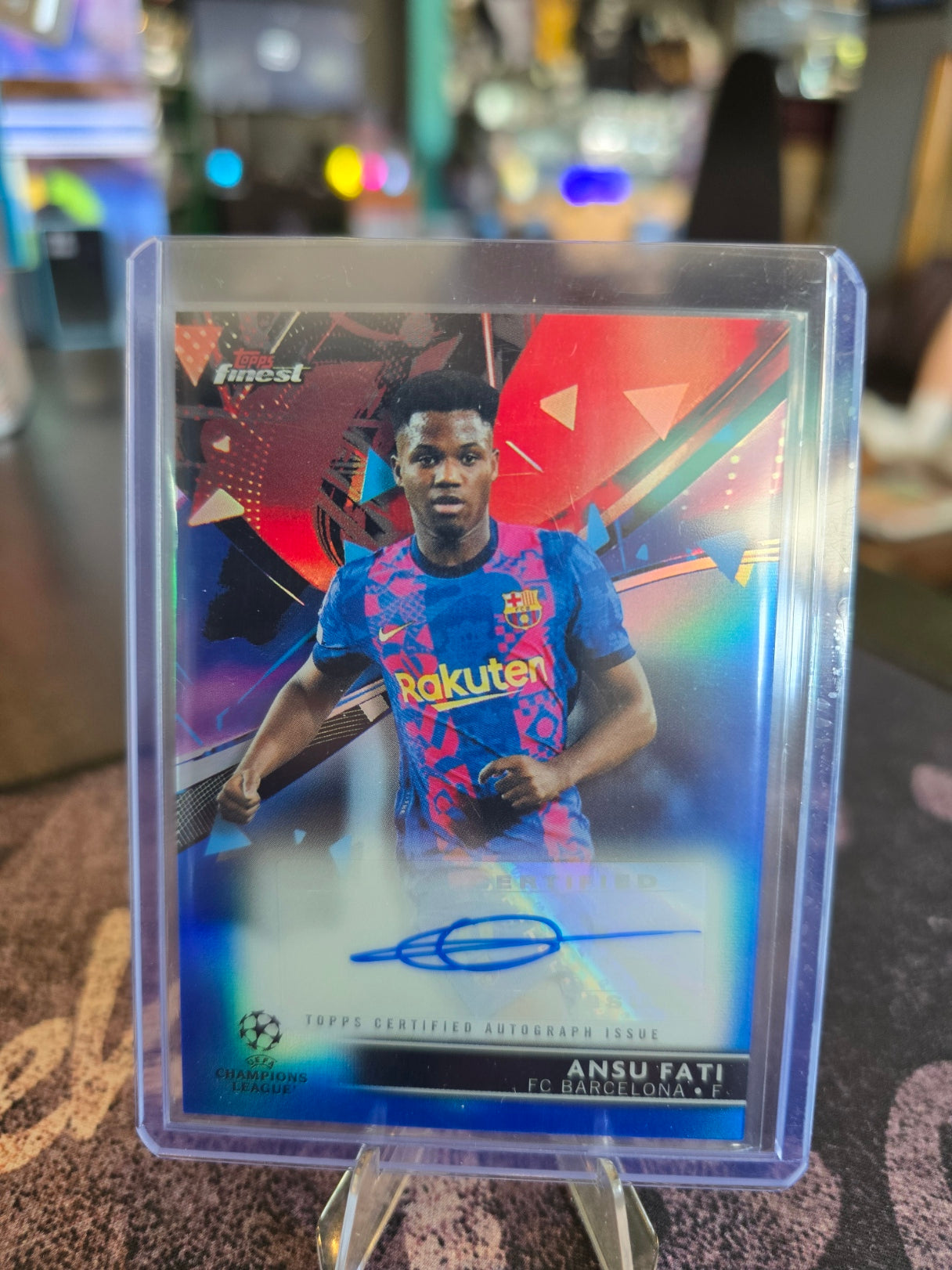Topps Finest UCL 2021-22 - Ansu Fati BA-AF - FC Barcelona - Blue Auto 126/150