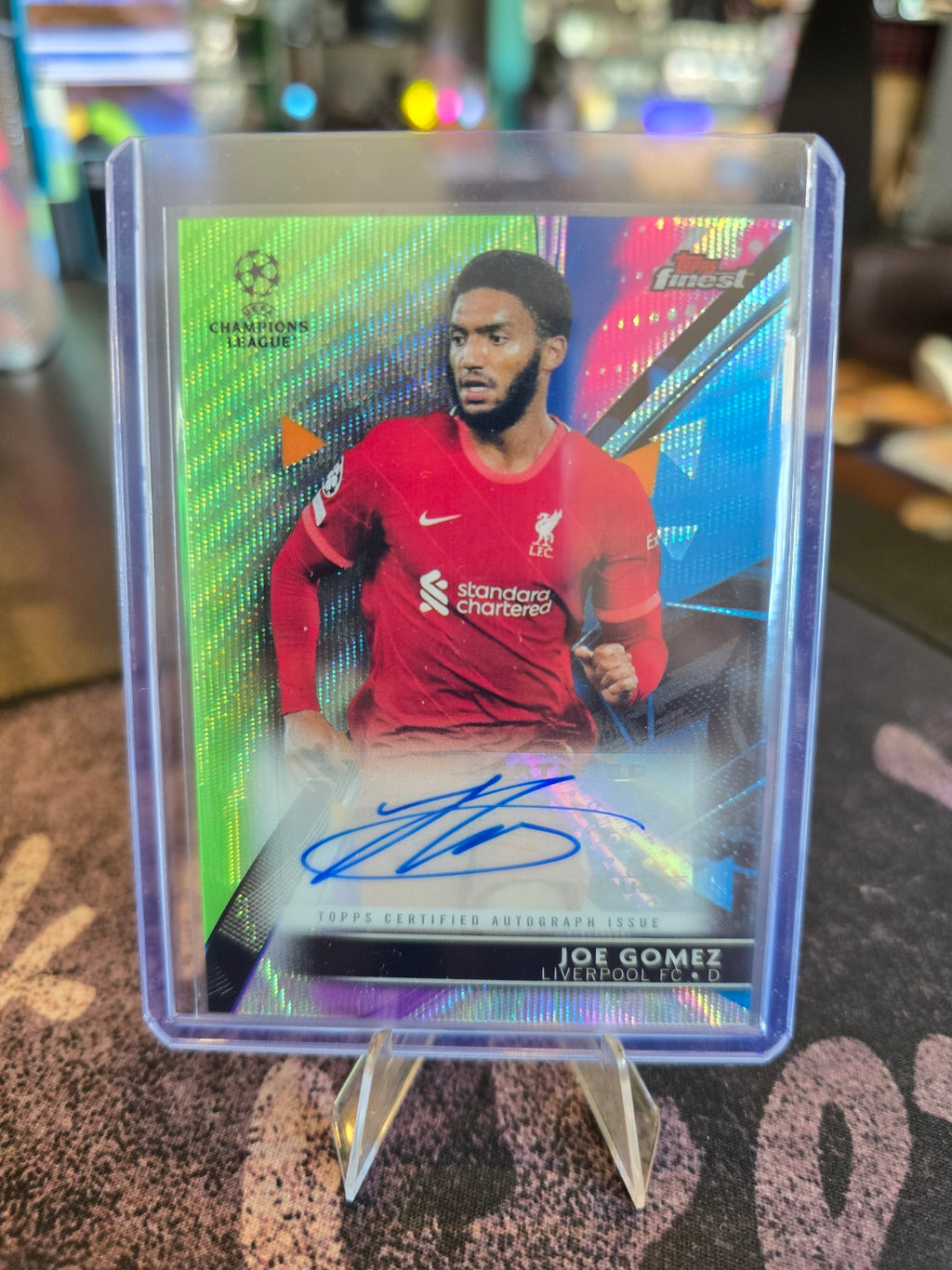 Topps Finest UCL 2021-22 - Joe Gomez BA-JG - Liverpool FC - Green Auto 86/99