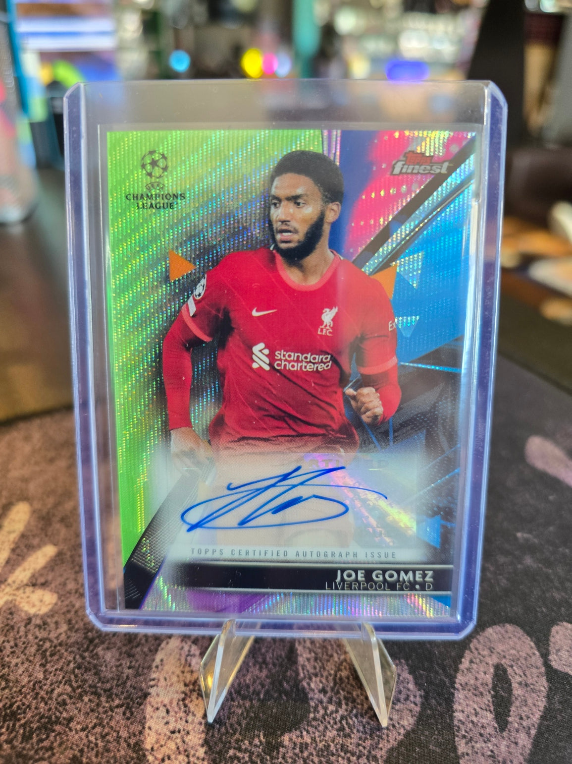 Topps Finest UCL 2021-22 - Joe Gomez BA-JG - Liverpool FC - Green Auto 86/99