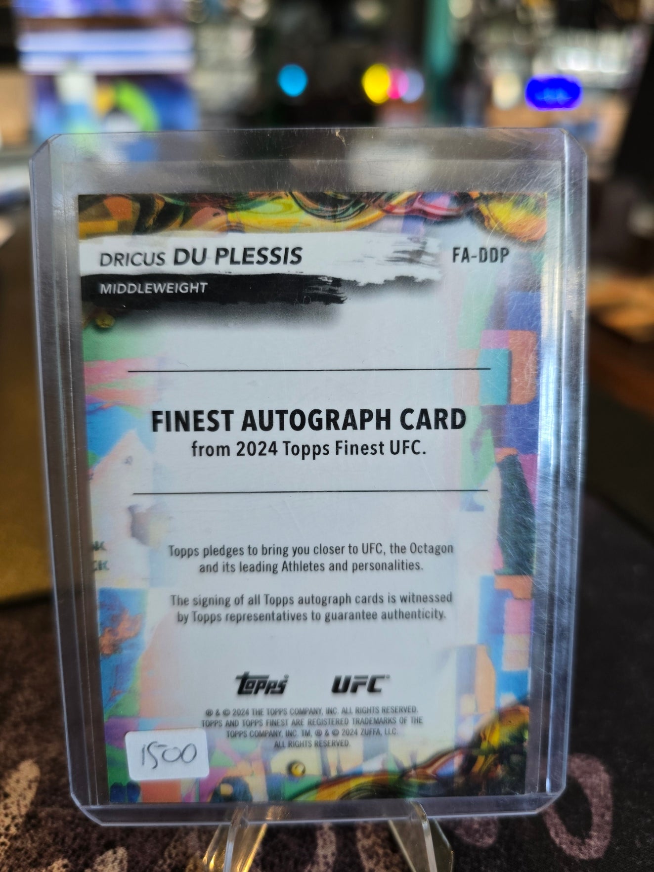 Topps Finest UFC 2024 - Dricus Du Plessis FA-DDP - Finest Auto 30/50