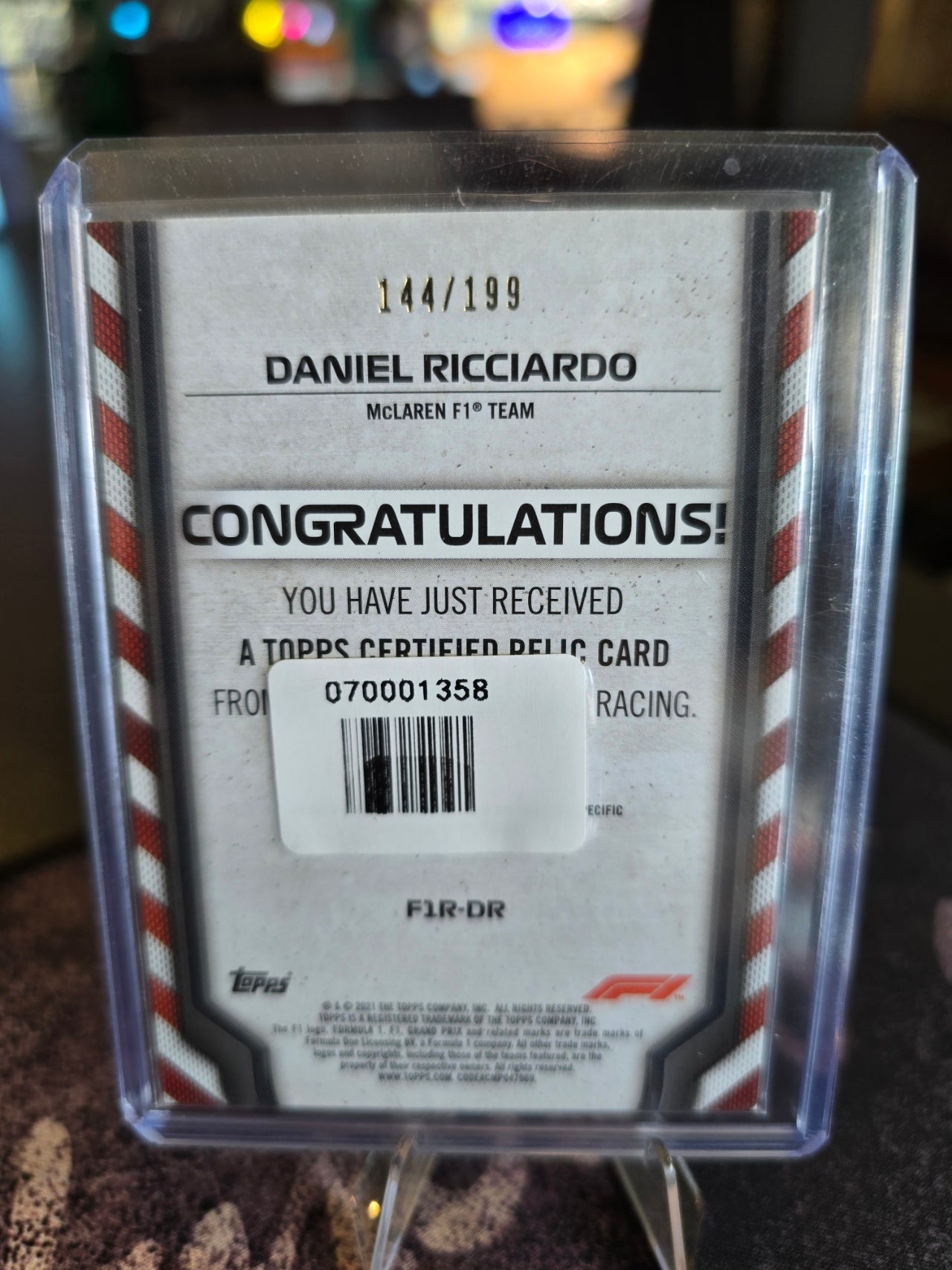 Topps Formula 1 2021 - Daniel Ricciardo (McLaren F1 Team) - Relic 144/199
