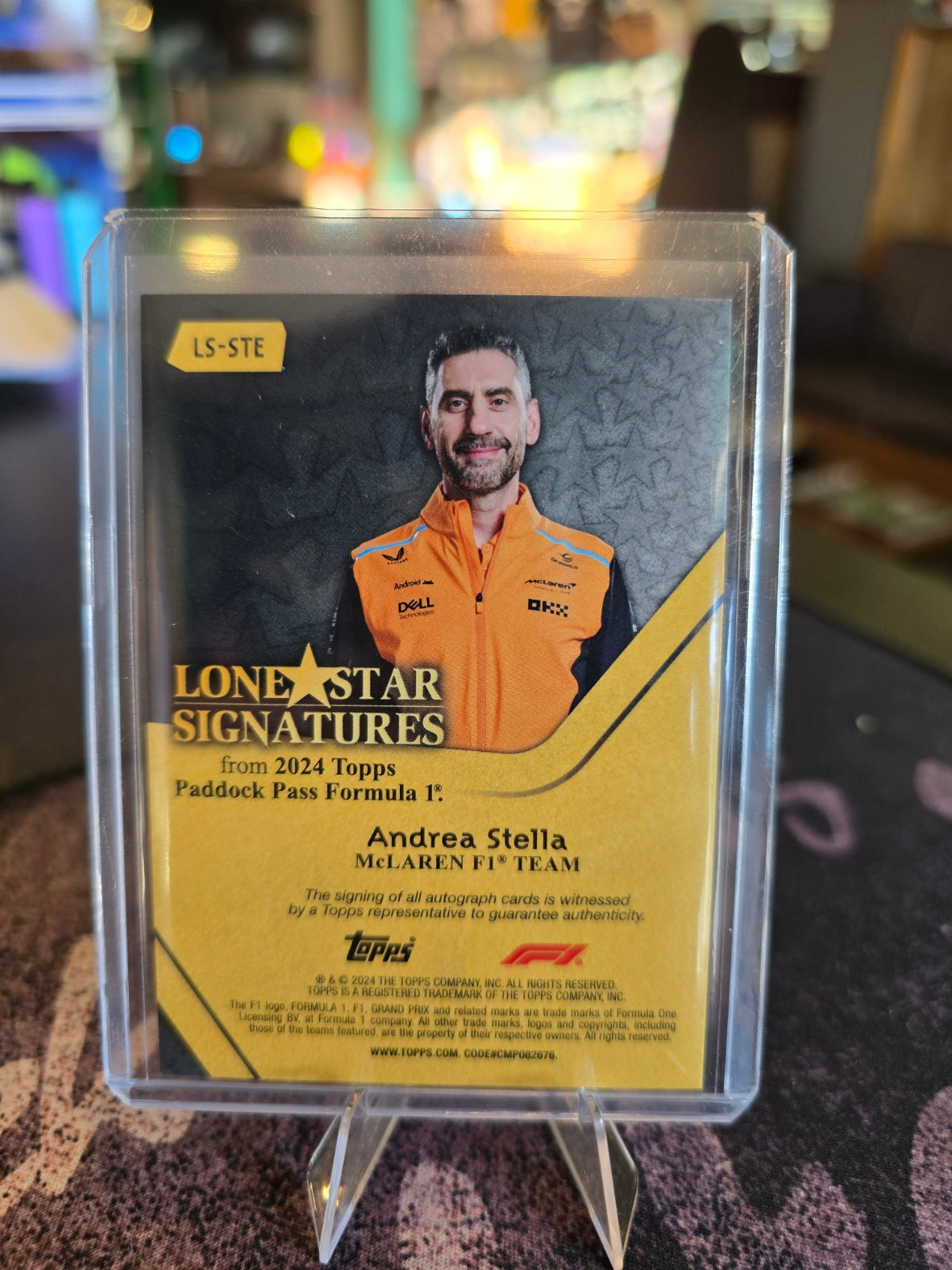 Topps Formula 1 Paddock Pass 2024 - Andrea Stella Auto (McLaren F1) Lone Star Signatures 3/5