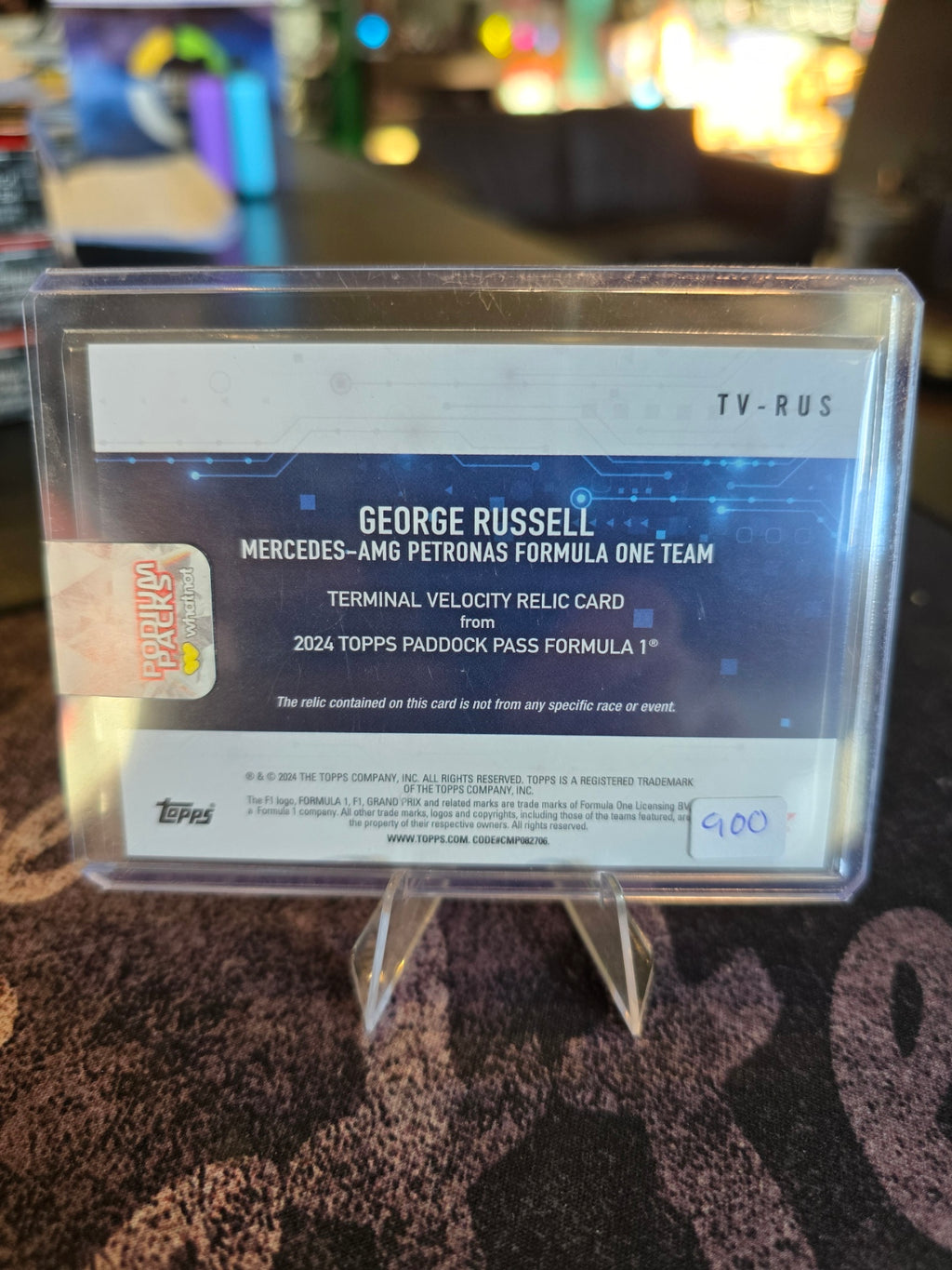 Topps Formula 1 Paddock Pass 2024 - George Russel (Mercedes F1) Terminal Velocity Relic 03/25