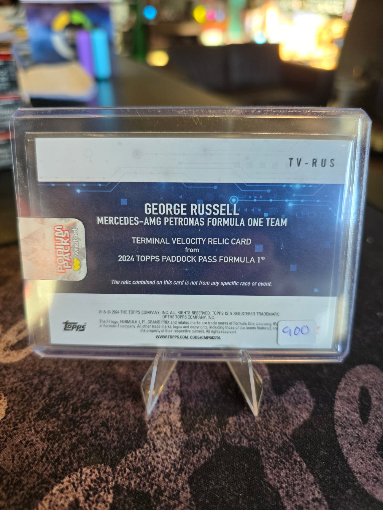 Topps Formula 1 Paddock Pass 2024 - George Russel (Mercedes F1) Terminal Velocity Relic 03/25