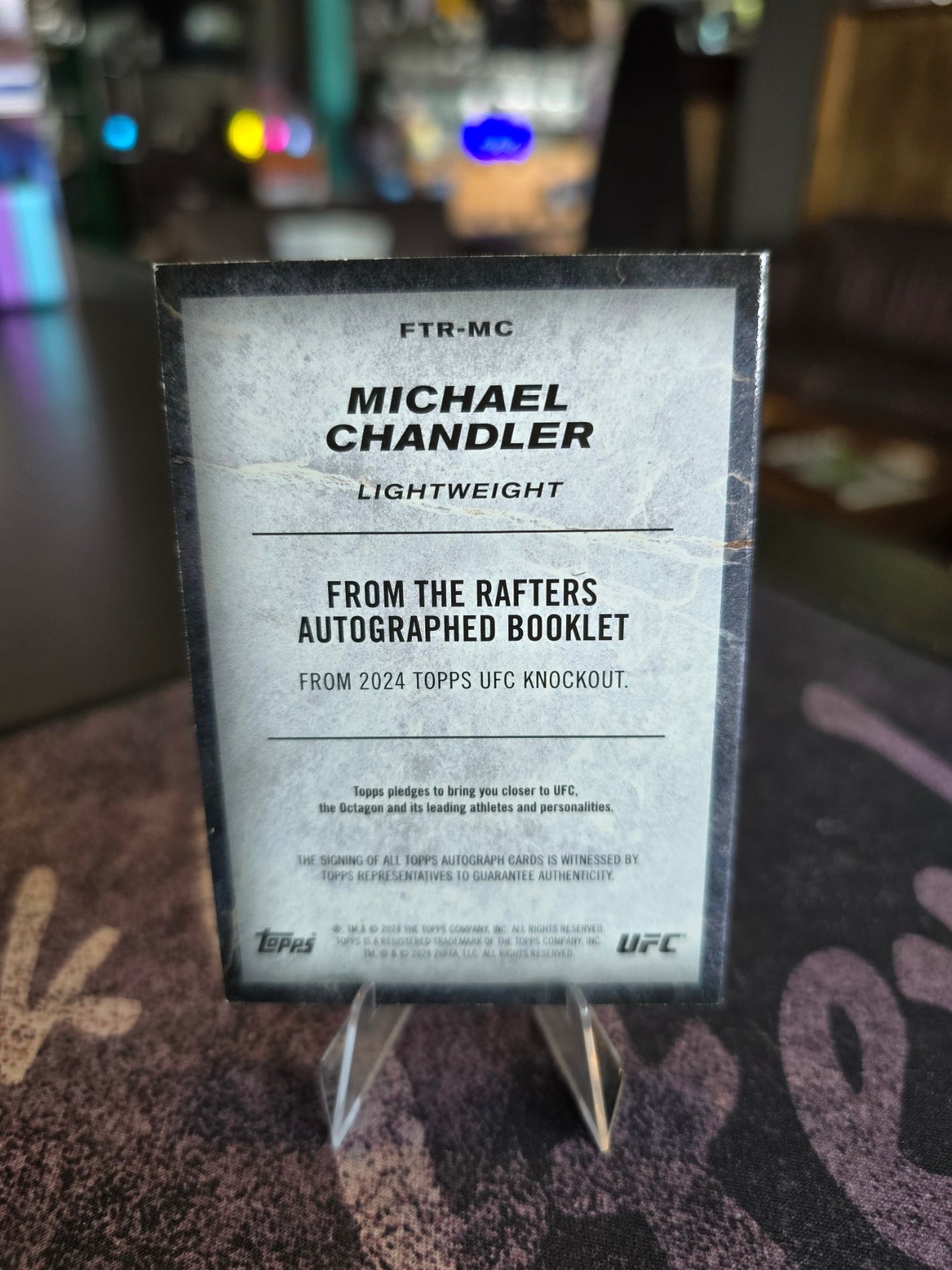 Topps Knockout UFC 2024 - Michael Chandler - From The Rafters Auto Booklet 07/25