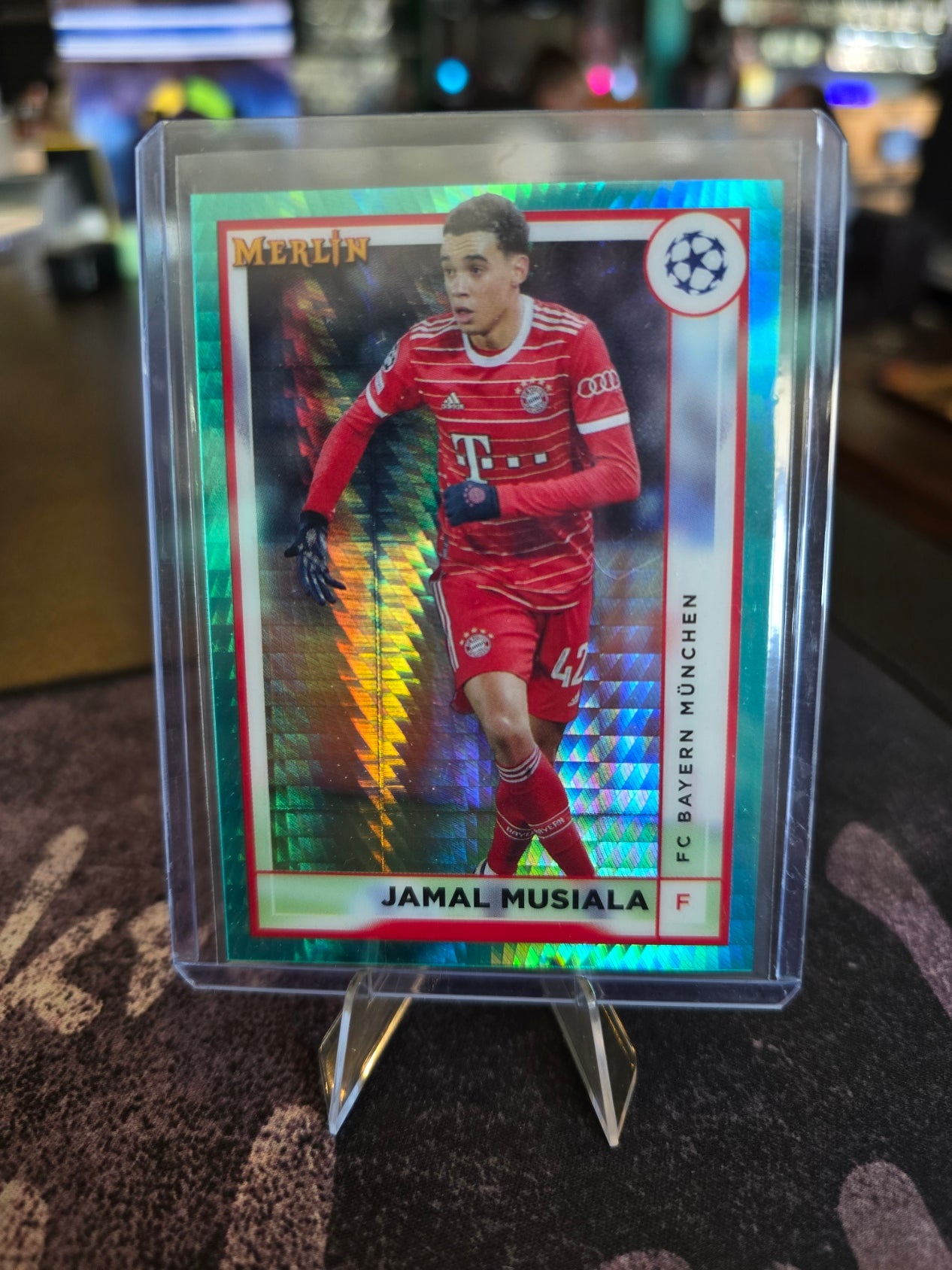 Topps Merlin Chrome 2022-23 Soccer - Jamal Musiala 56 - FC Bayern Munchen - Aqua Prism Refractor