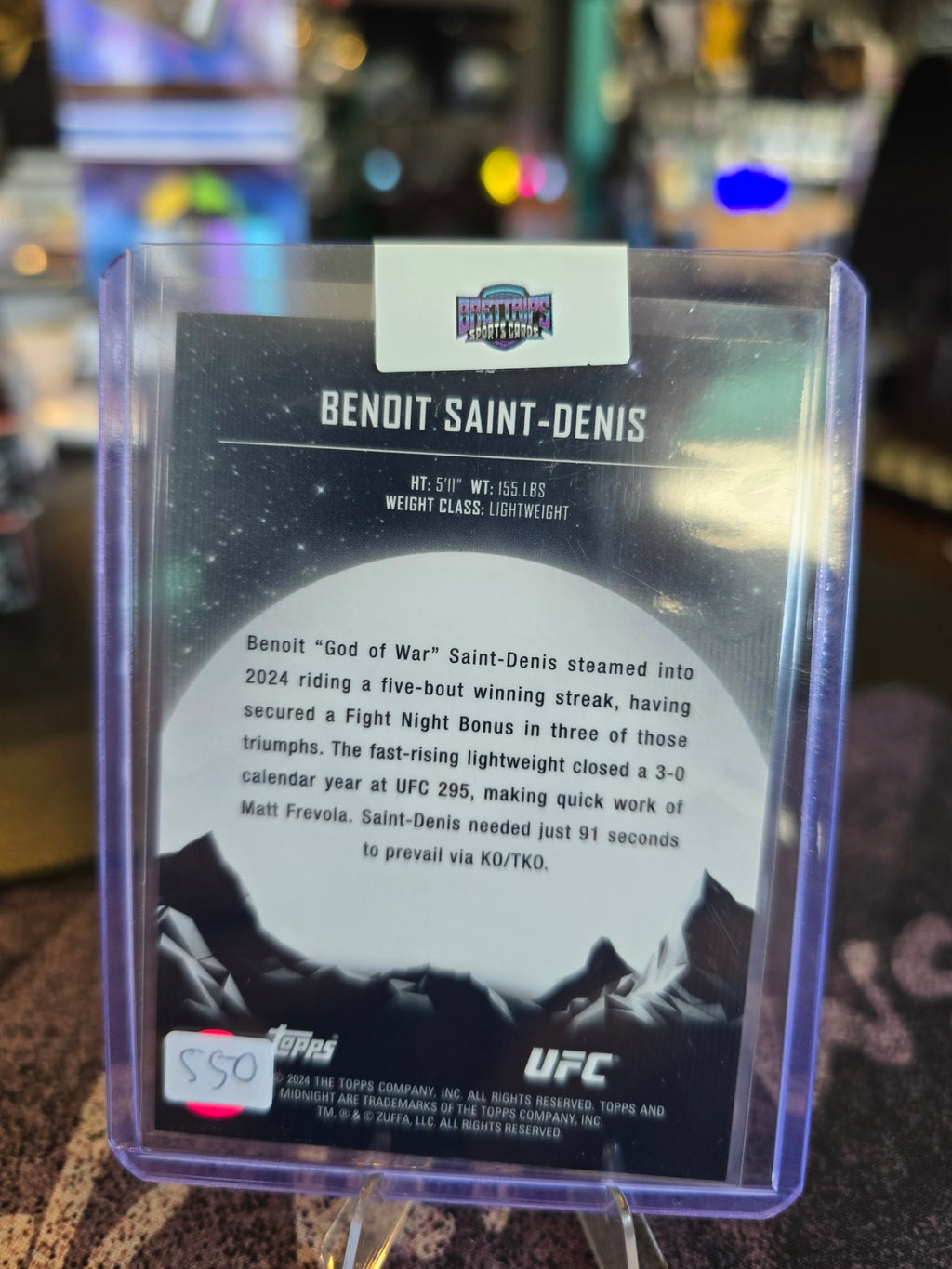 Topps Midnight UFC 2024 - Benoit Saint-Denis Rookie RC 16/25