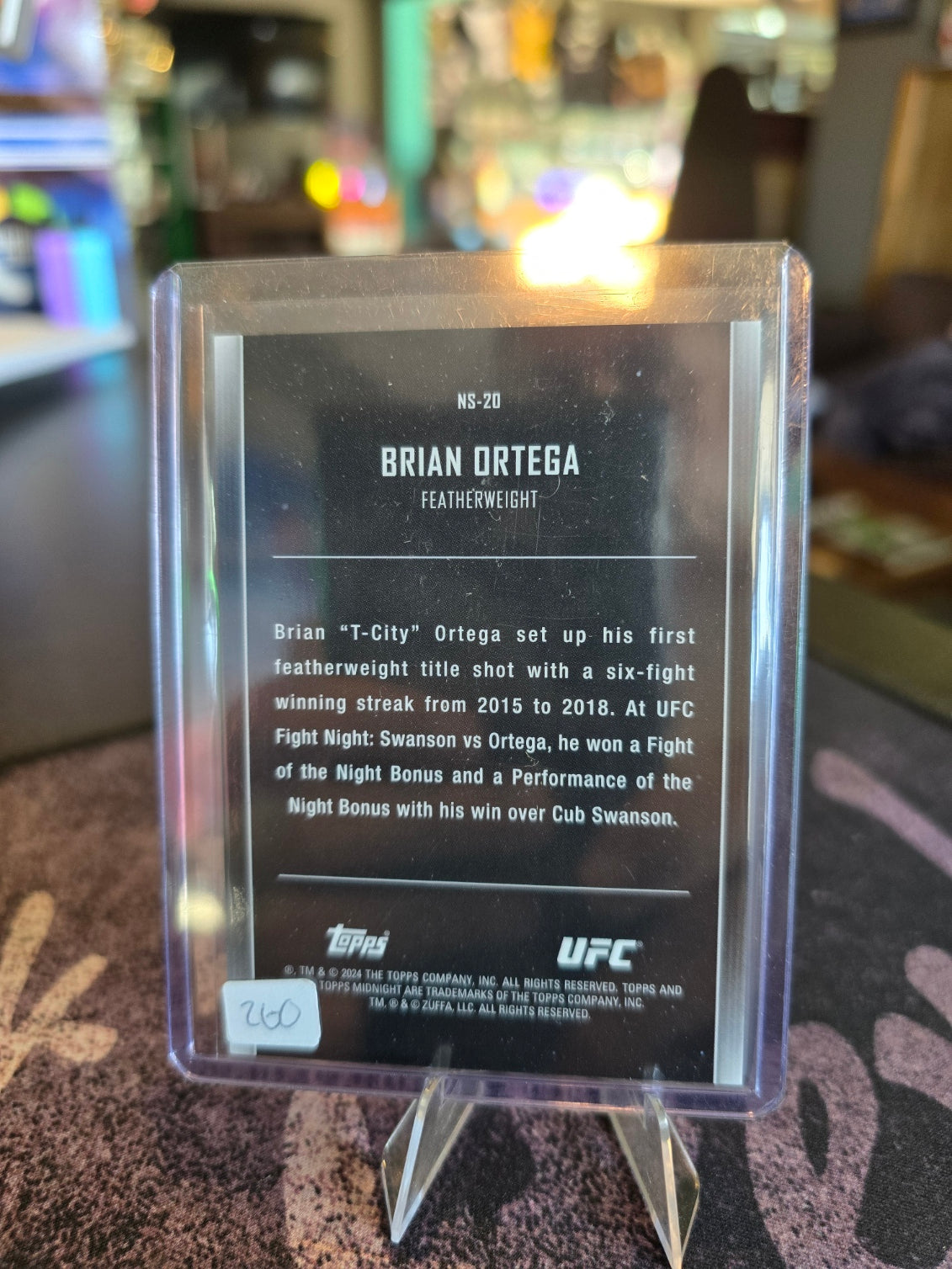Topps Midnight UFC 2024 - Brian Ortega - Lunar Tides Insert