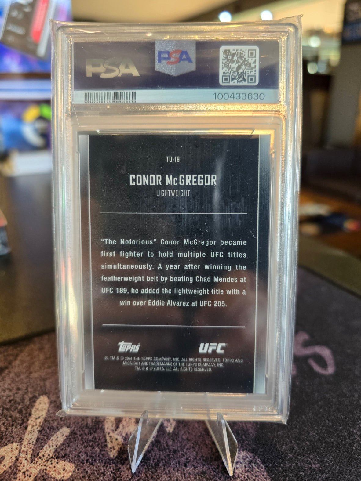 Topps Midnight UFC 2024 - Conor McGregor - 02/25 The One and Only PSA 9