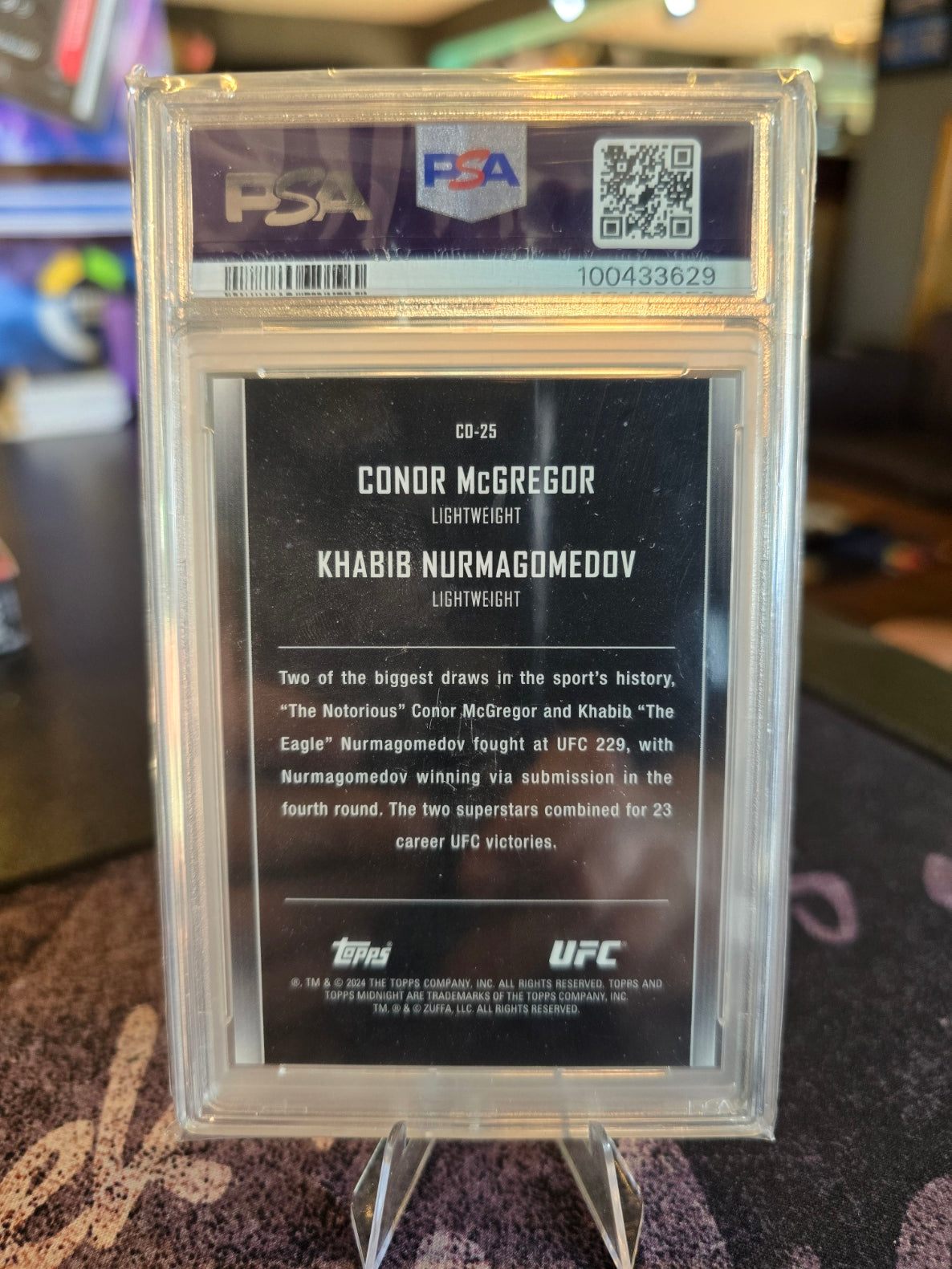 (Listed on Ebay) Topps Midnight UFC 2024 - Conor McGregor, Khabib Nurmagomedov - 2/5 Constellations PSA 10 Gem (POP 1)
