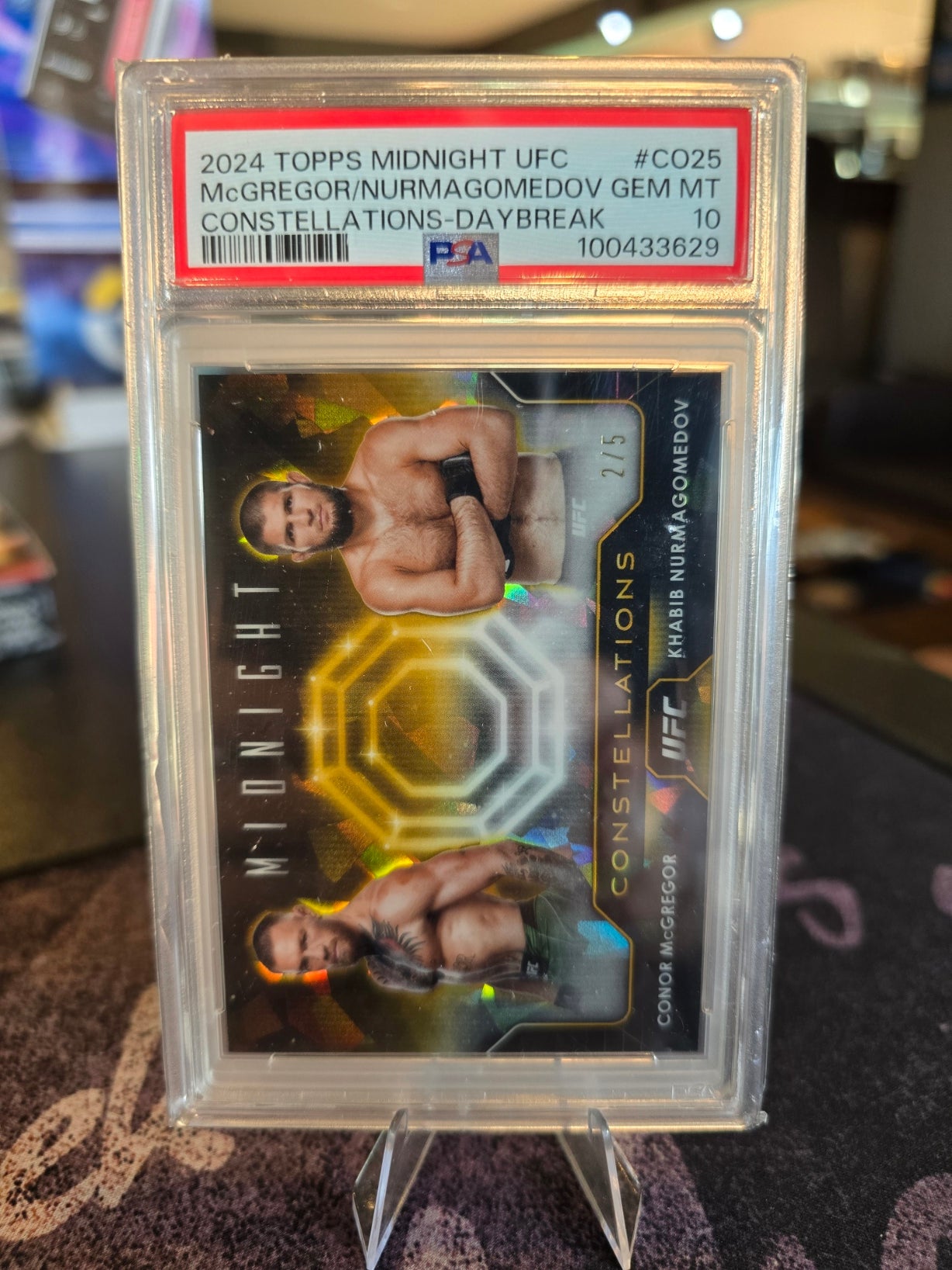 (Listed on Ebay) Topps Midnight UFC 2024 - Conor McGregor, Khabib Nurmagomedov - 2/5 Constellations PSA 10 Gem (POP 1)