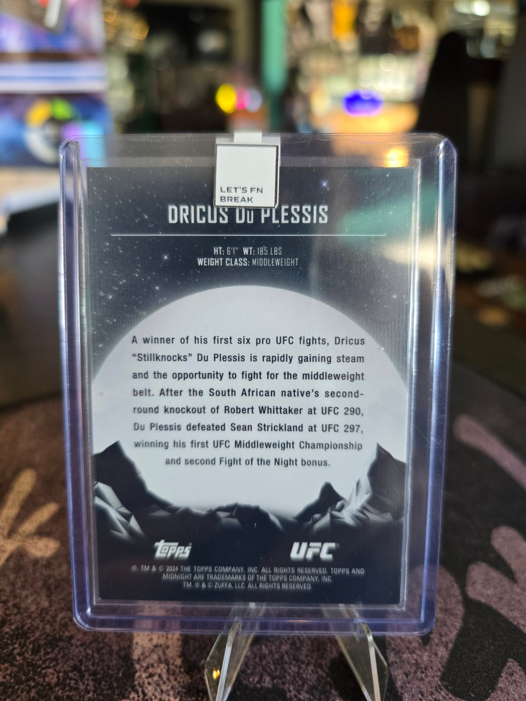 Topps Midnight UFC 2024 - Dricus Du Plessis - 125/125 Bookend