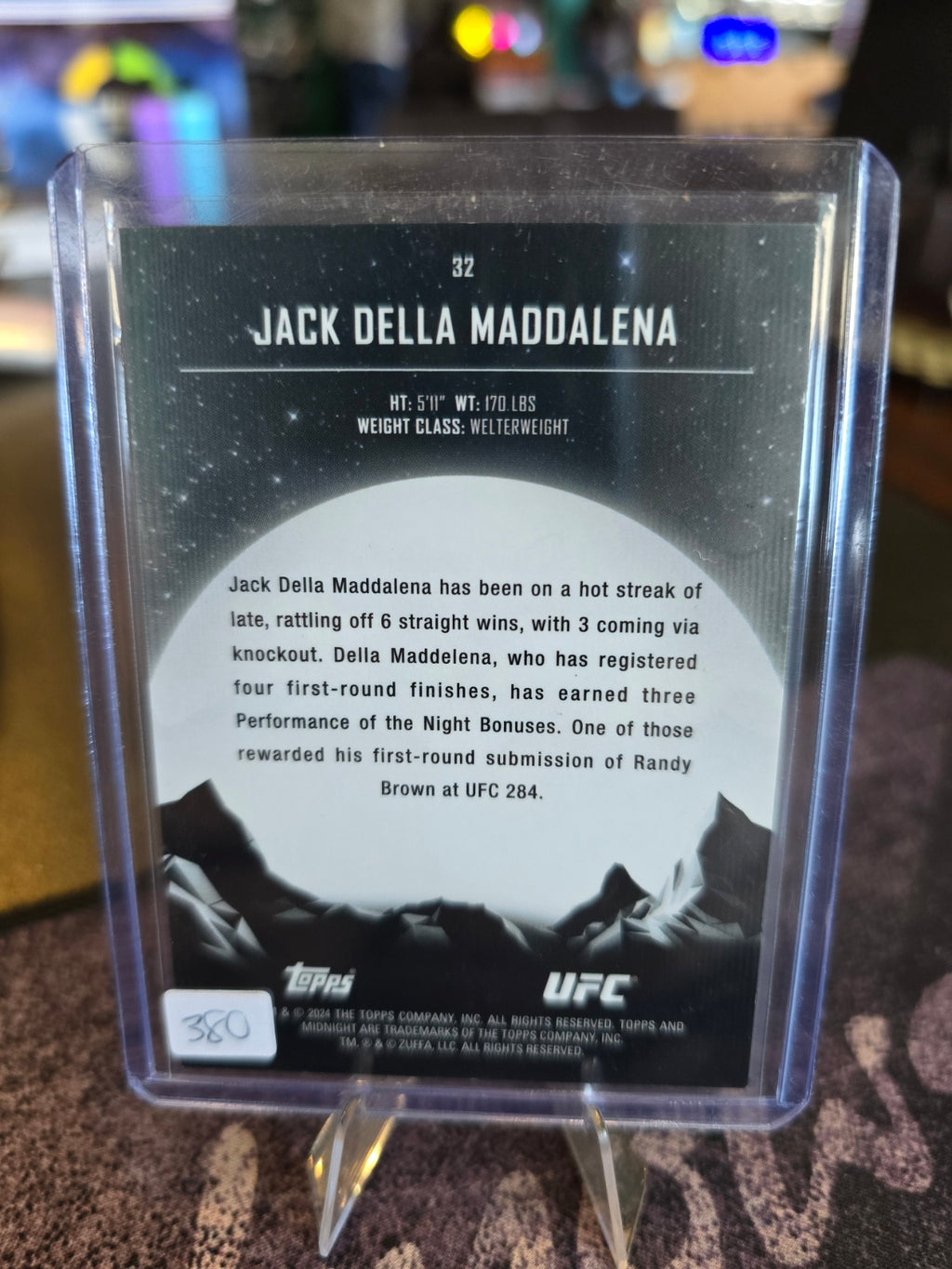 Topps Midnight UFC 2024 - Jack Della Maddalena 34/75