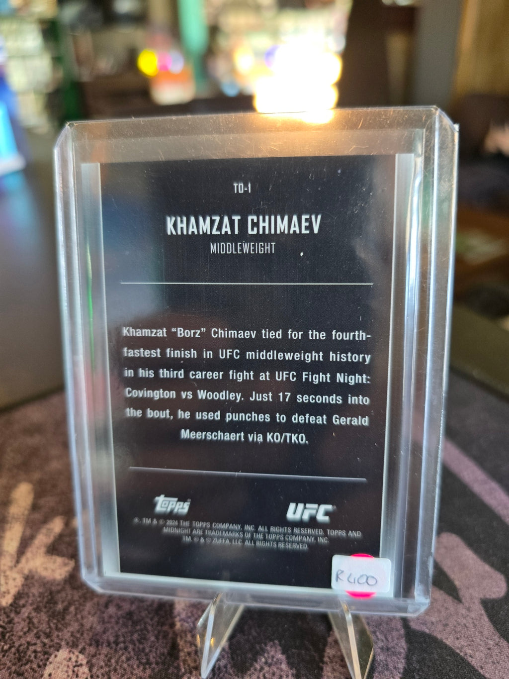 Topps Midnight UFC 2024 - Khamzat Chimaev - The One and Only Insert