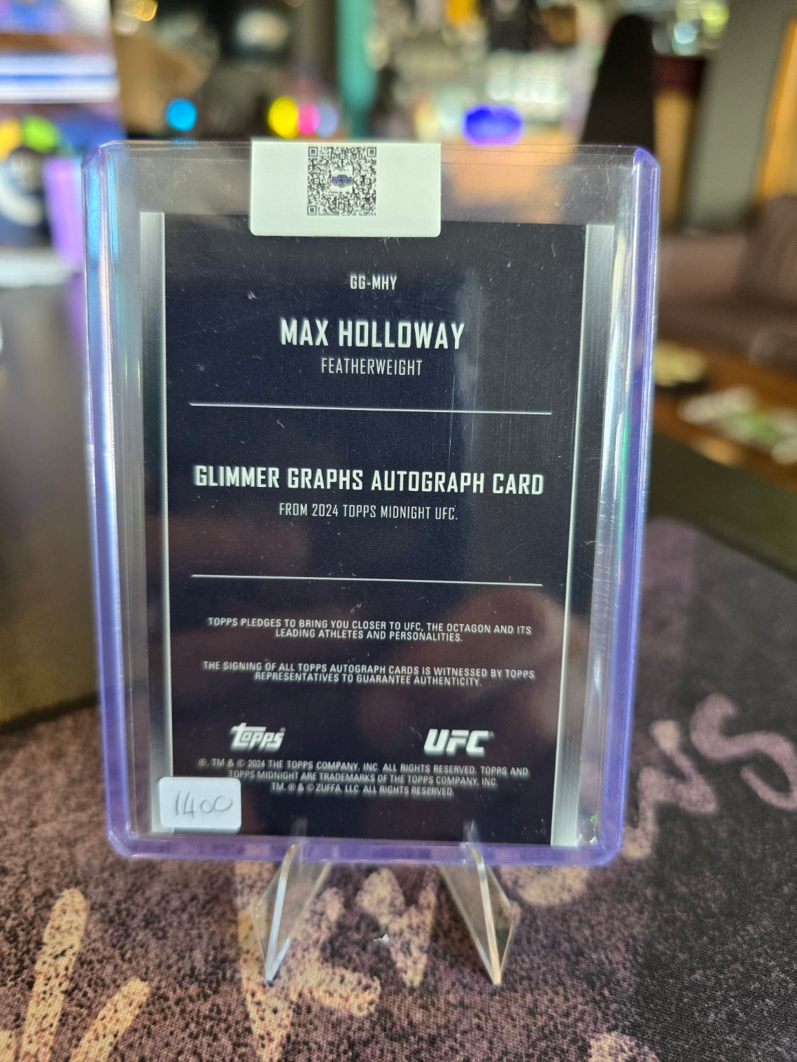 Topps Midnight UFC 2024 - Max Holloway - Auto Base