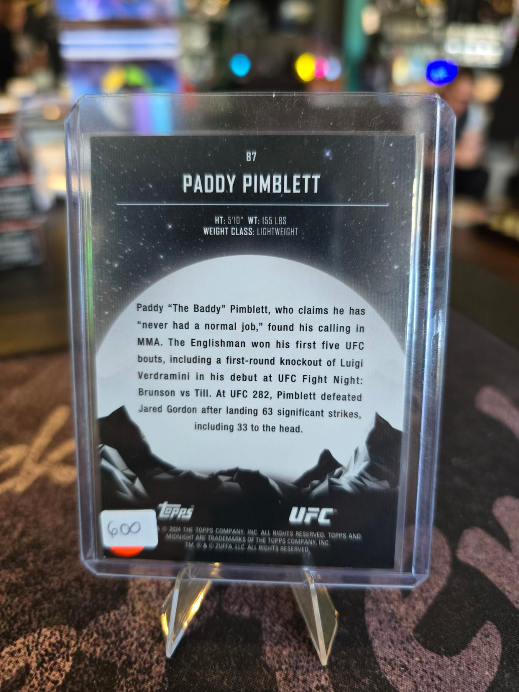 Topps Midnight UFC 2024 - Paddy Pimblett 68/75