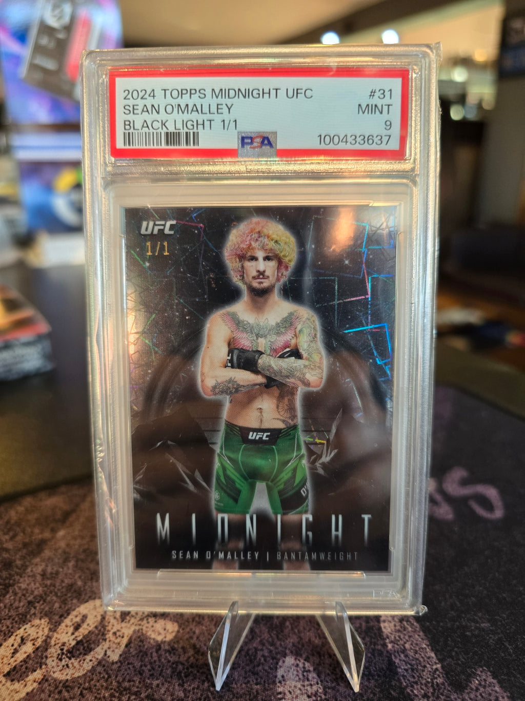 Topps Midnight UFC 2024 - Sean O'Malley - 1/1 Black Light - PSA 9