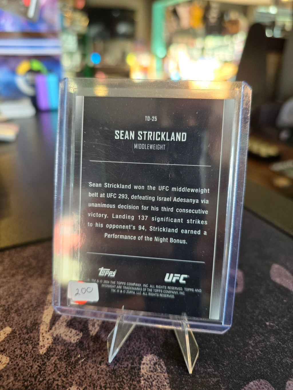 Topps Midnight UFC 2024 - Sean Strickland - The One and Only 18/99