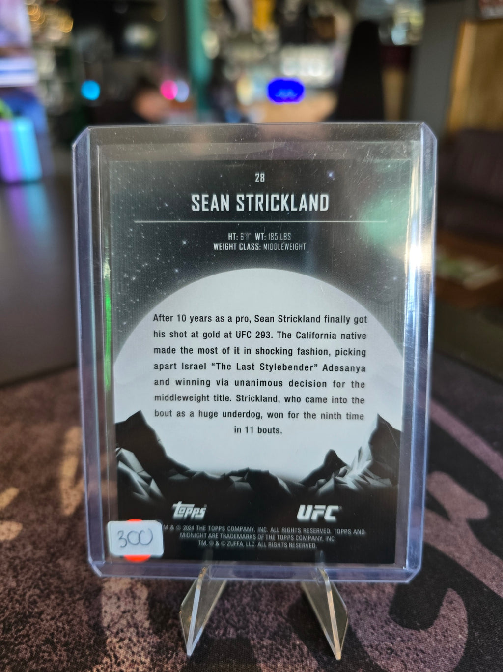 Topps Midnight UFC 2024 - Sean Strickland Moonbeam (/49)