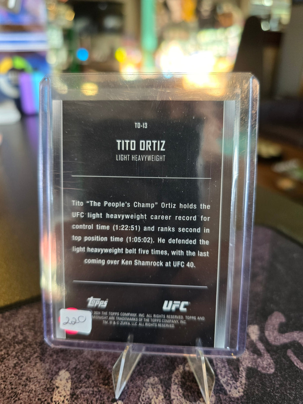 Topps Midnight UFC 2024 - Tito Ortiz - The One and Only 52/99