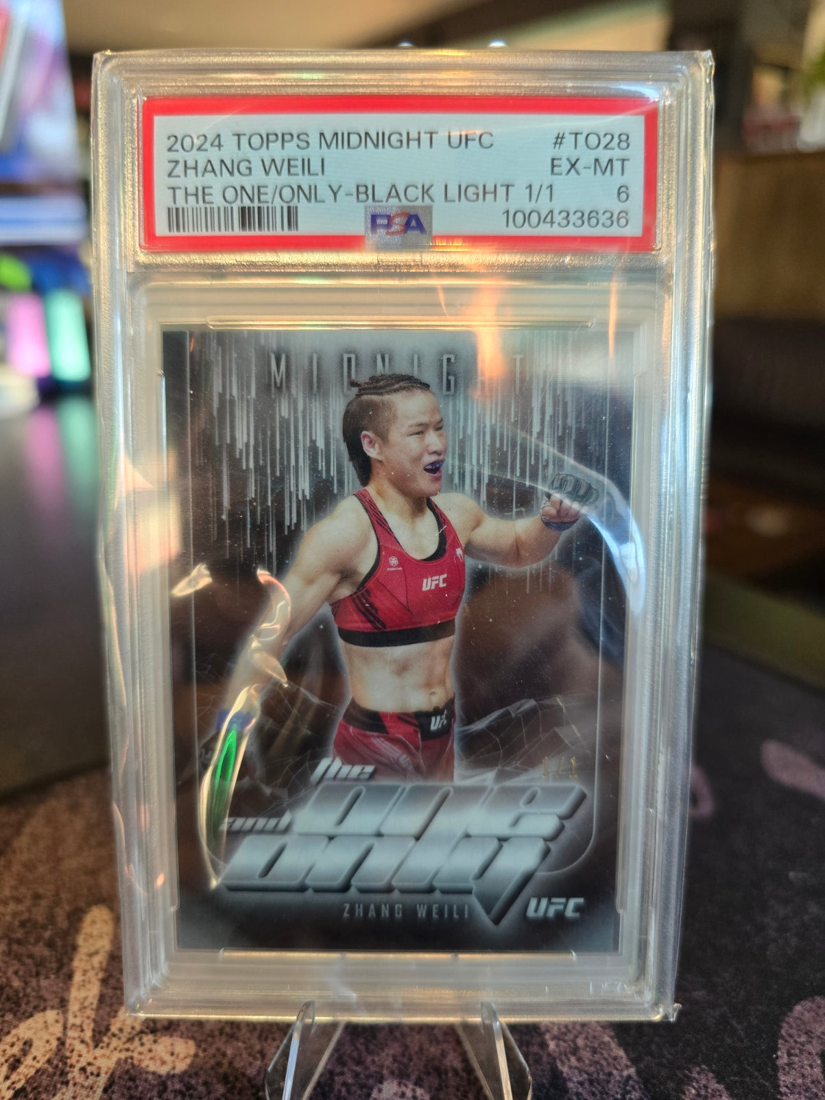 (Listed on Ebay) Topps Midnight UFC 2024 - Zhang Weili - 1/1 The One and Only PSA 6