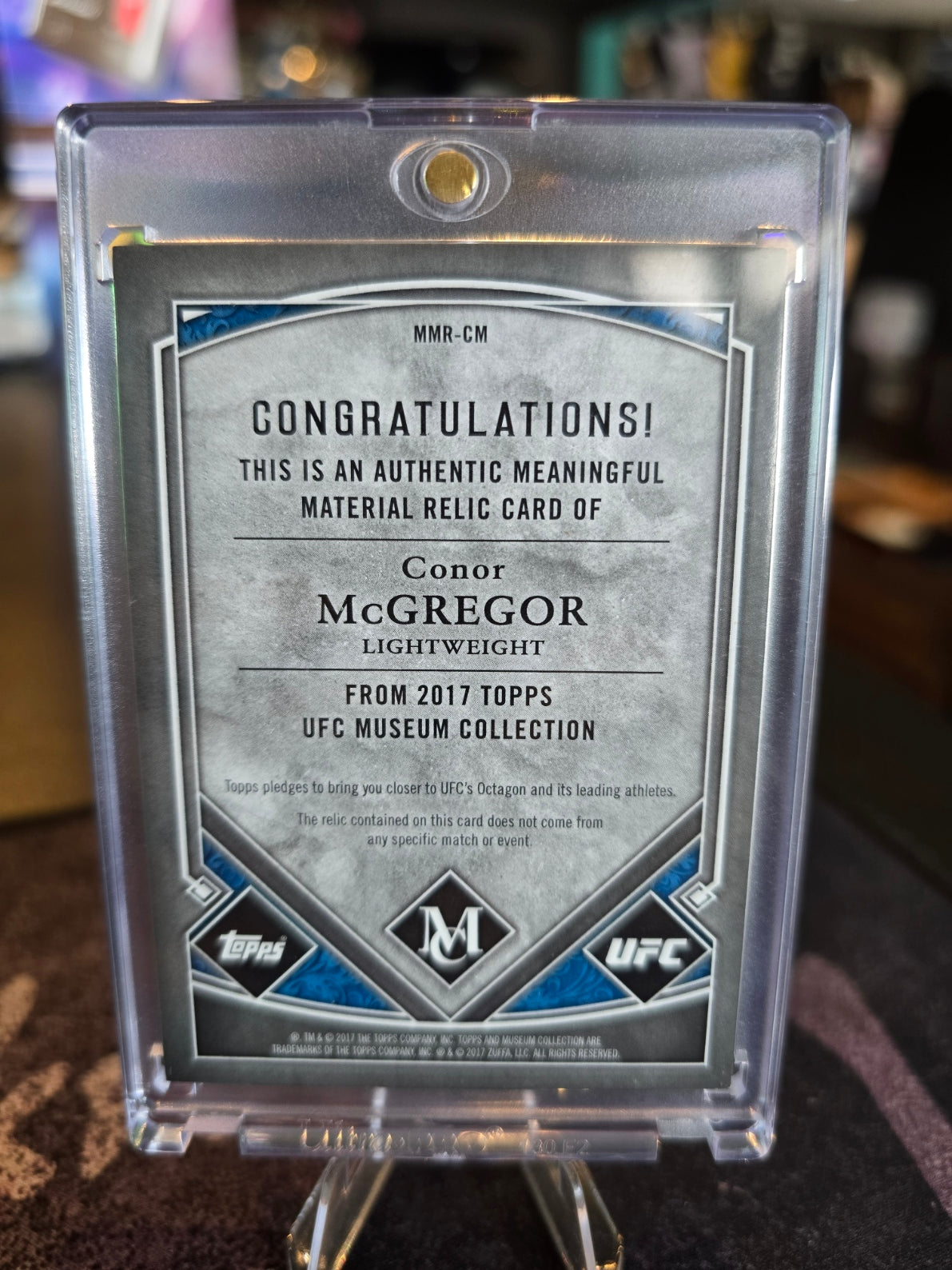 Topps Museum Collection UFC 2017 - Conor Mcgregor - Meaning Full Material 04/10
