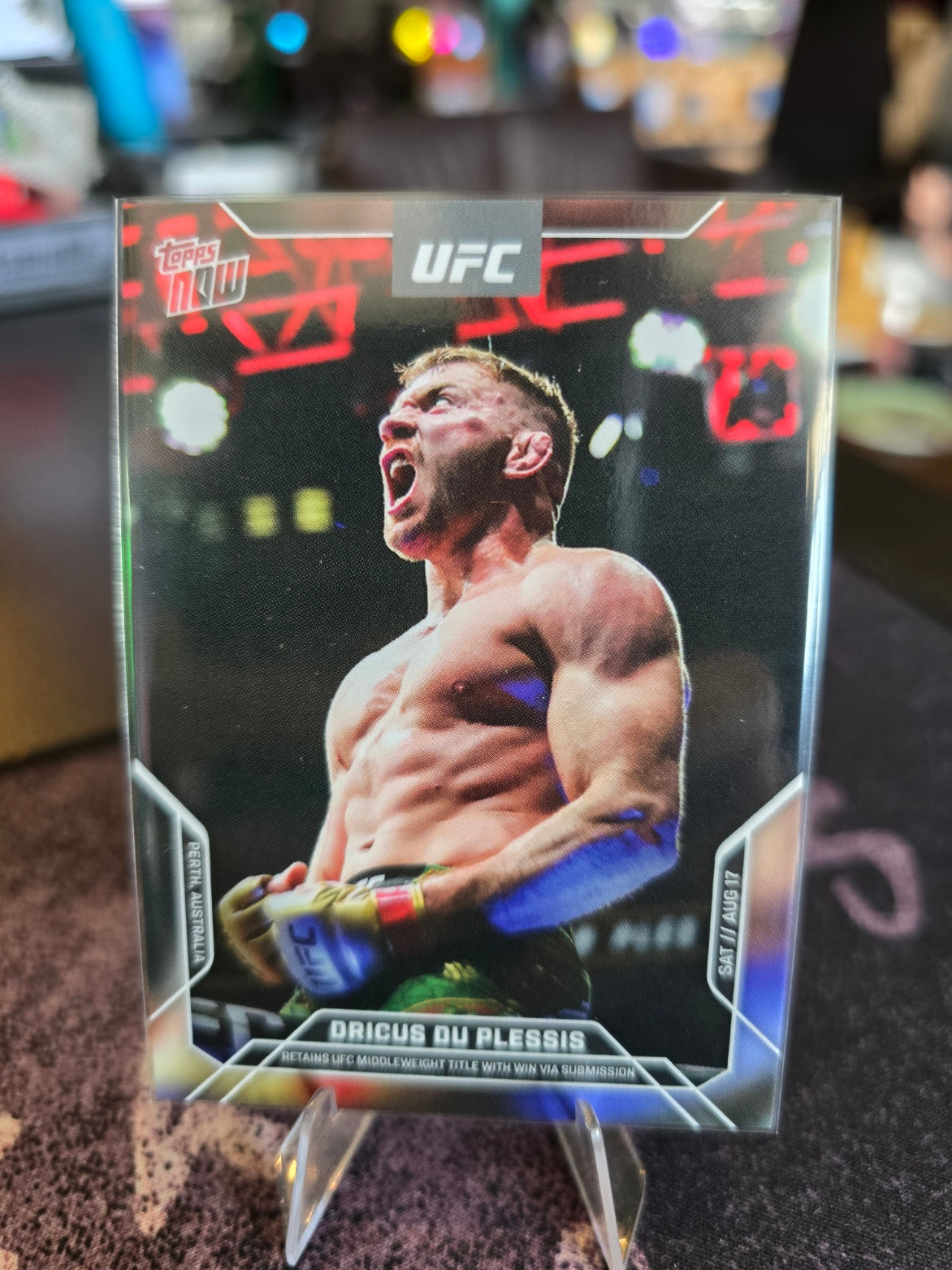 Topps Now 2024 - Dricus Du Plessis 18 - Retains Title - Via Submission in Perth