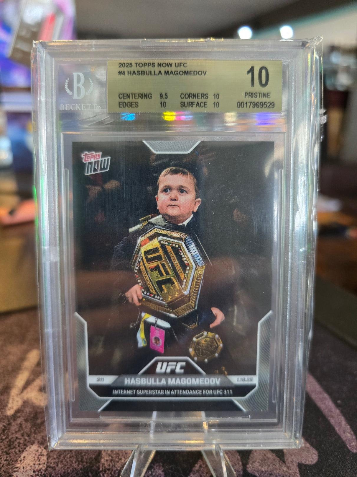 Topps Now 2025 UFC - Hasbulla Magomedov UFC 311 - Beckett Graded Pristine 10