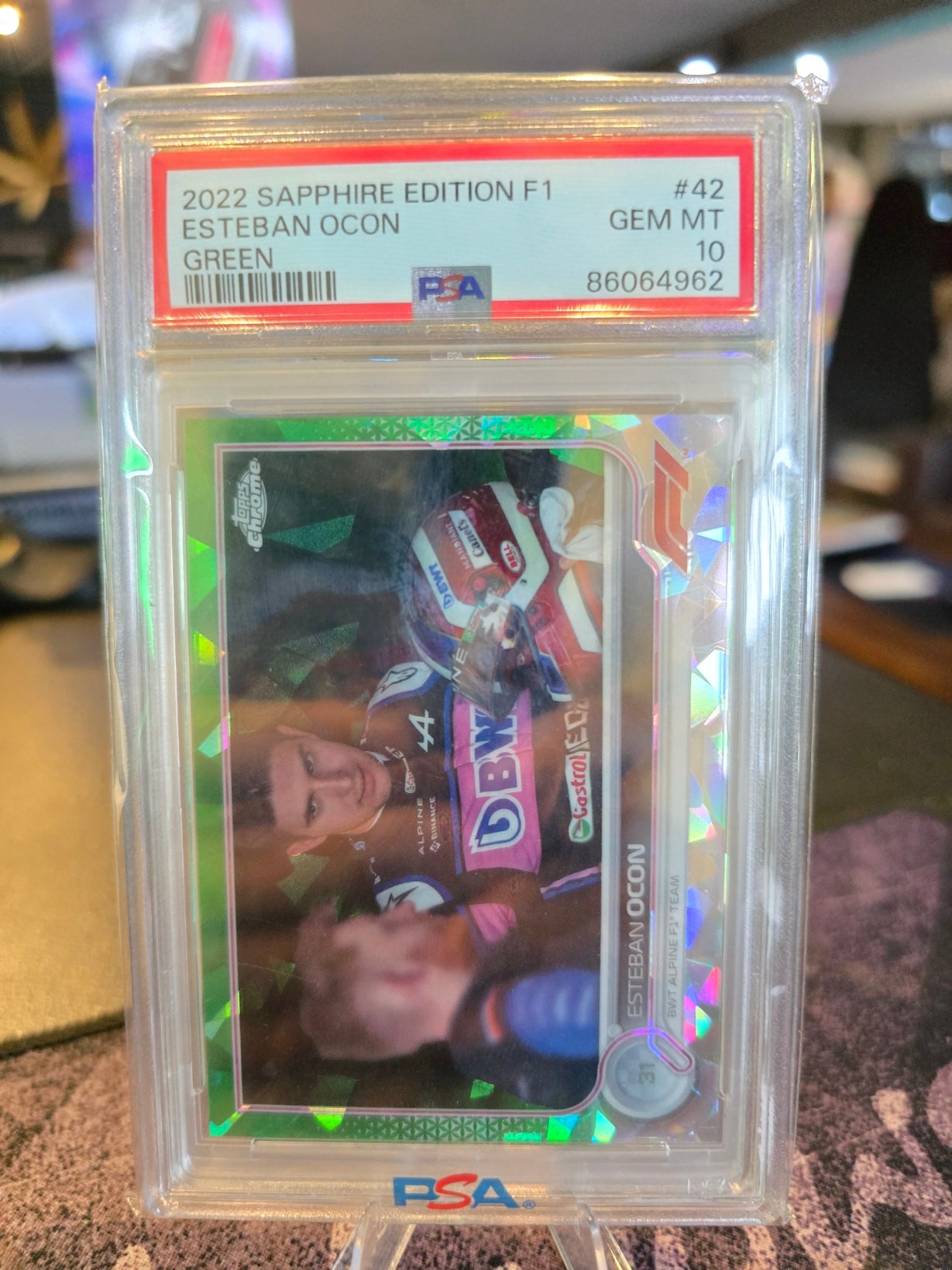 Topps Sapphire Formula 1 2022 - Esteban Ocon - Alpine - Green - PSA 10