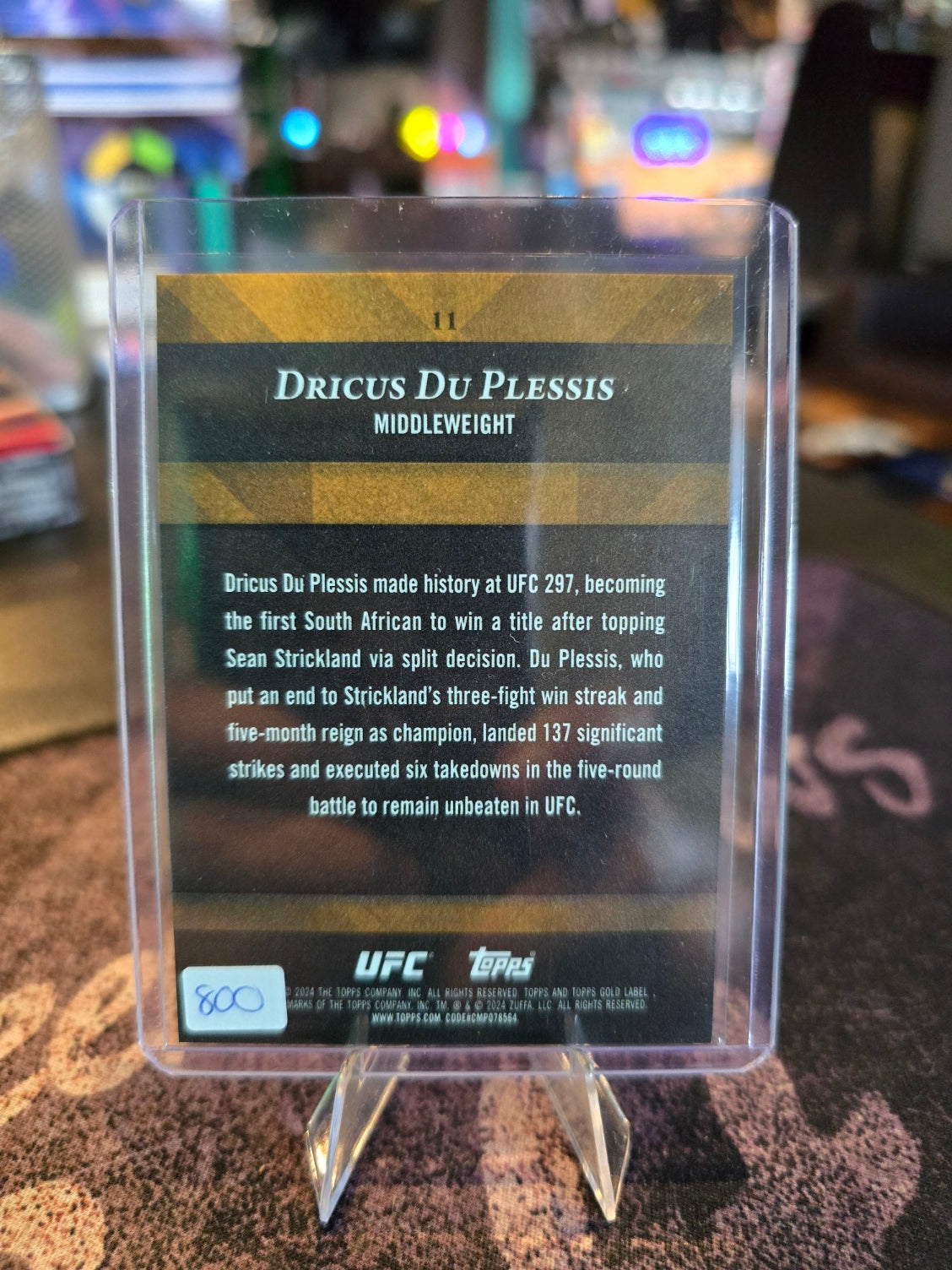 Topps UFC Gold Label 2024 - Dricus Du Plessis 11 - RED CLASS 1 - 05/25