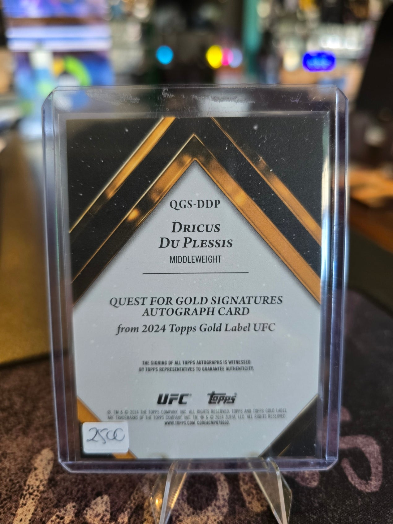 Topps UFC Gold Label 2024 - Dricus Du Plessis QGS-DDP - 08/25 Quest For Gold Auto