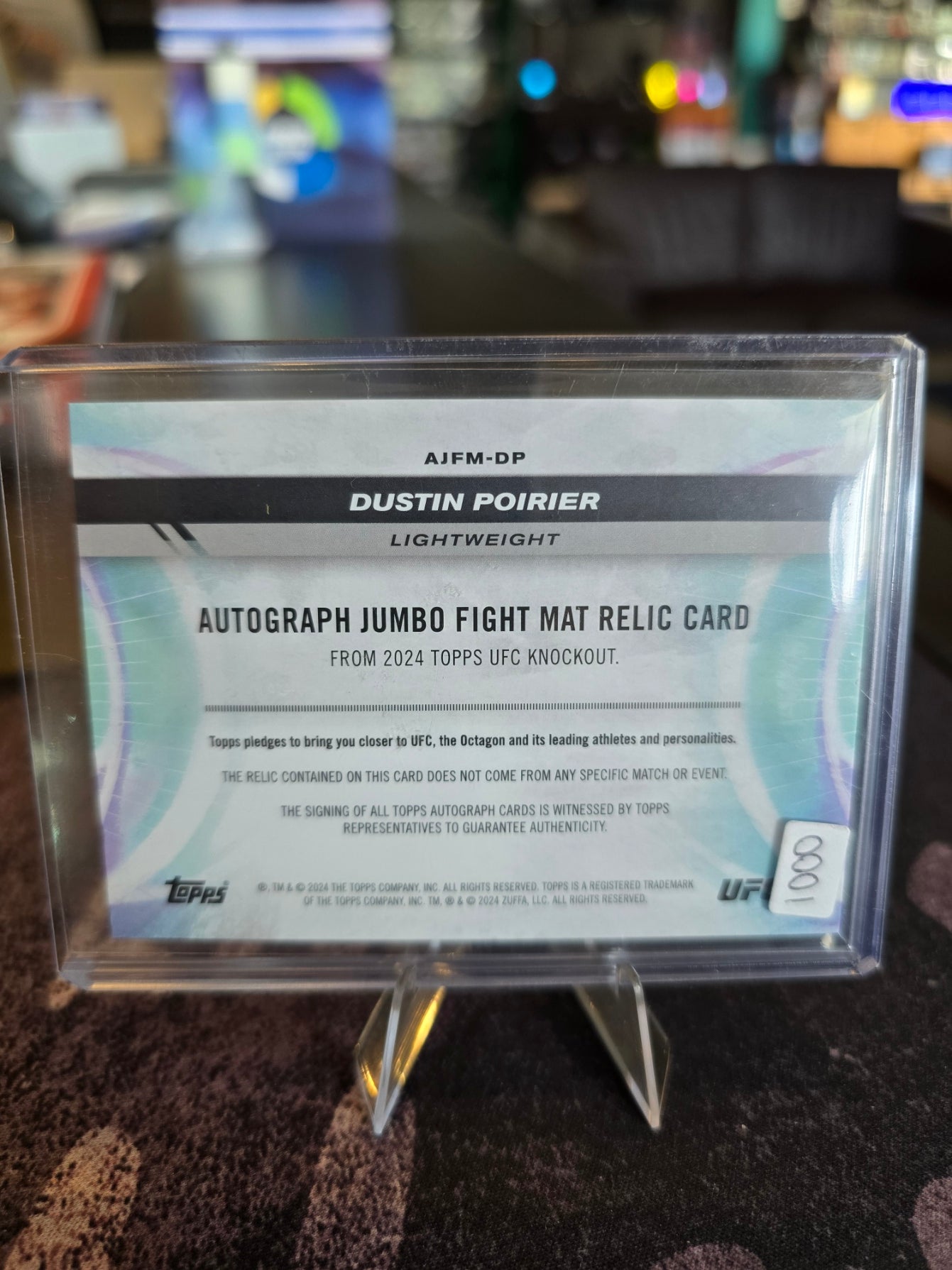 Topps UFC Knockout 2024 - Dustin Poirier AJFM-DP - Auto Fight Mat Relic 054/199