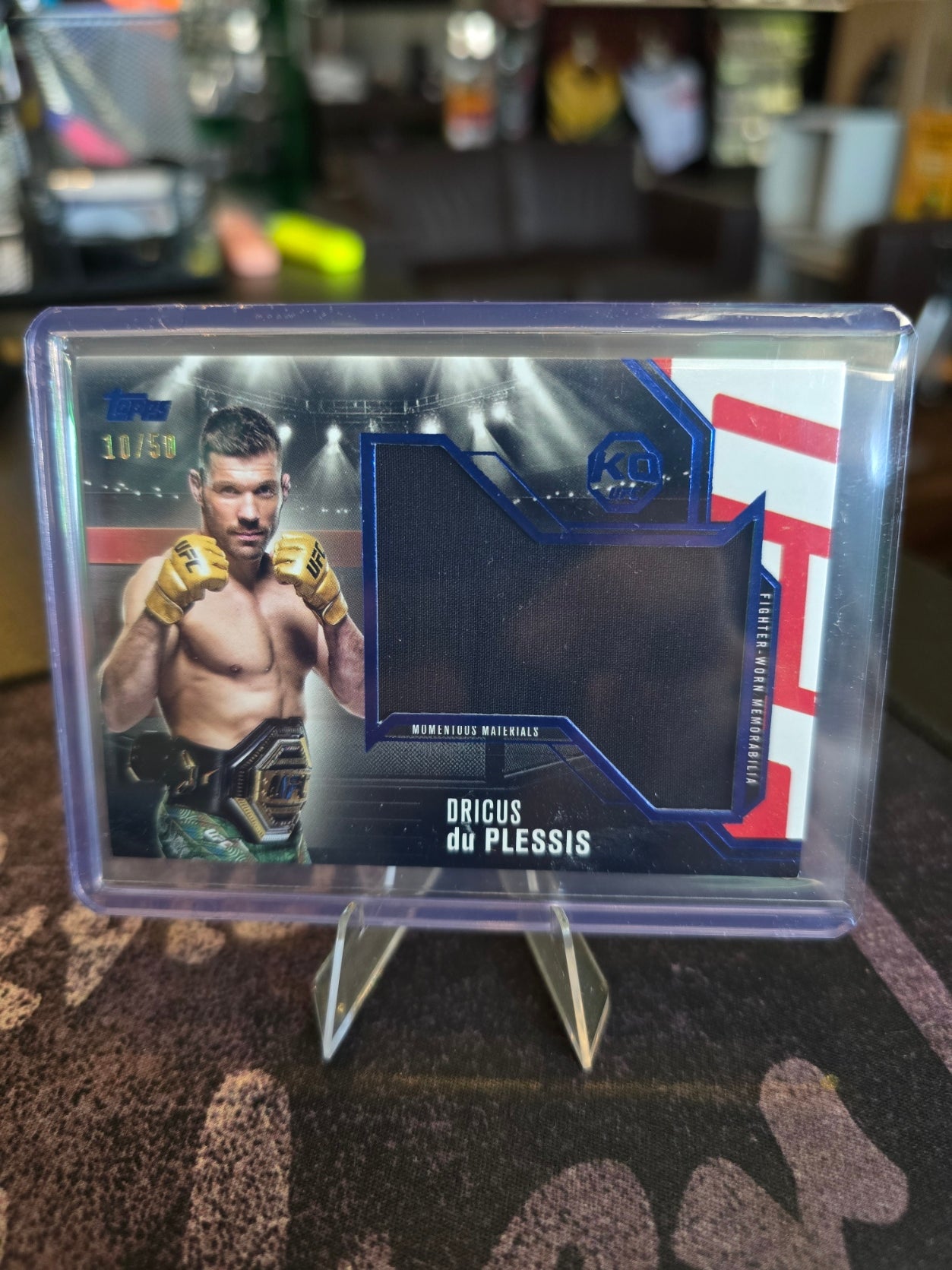Topps UFC Knockout 2025 - Dricus Du Plessis - 10/50 Fighter-Worn Memorabilia MMR-DD