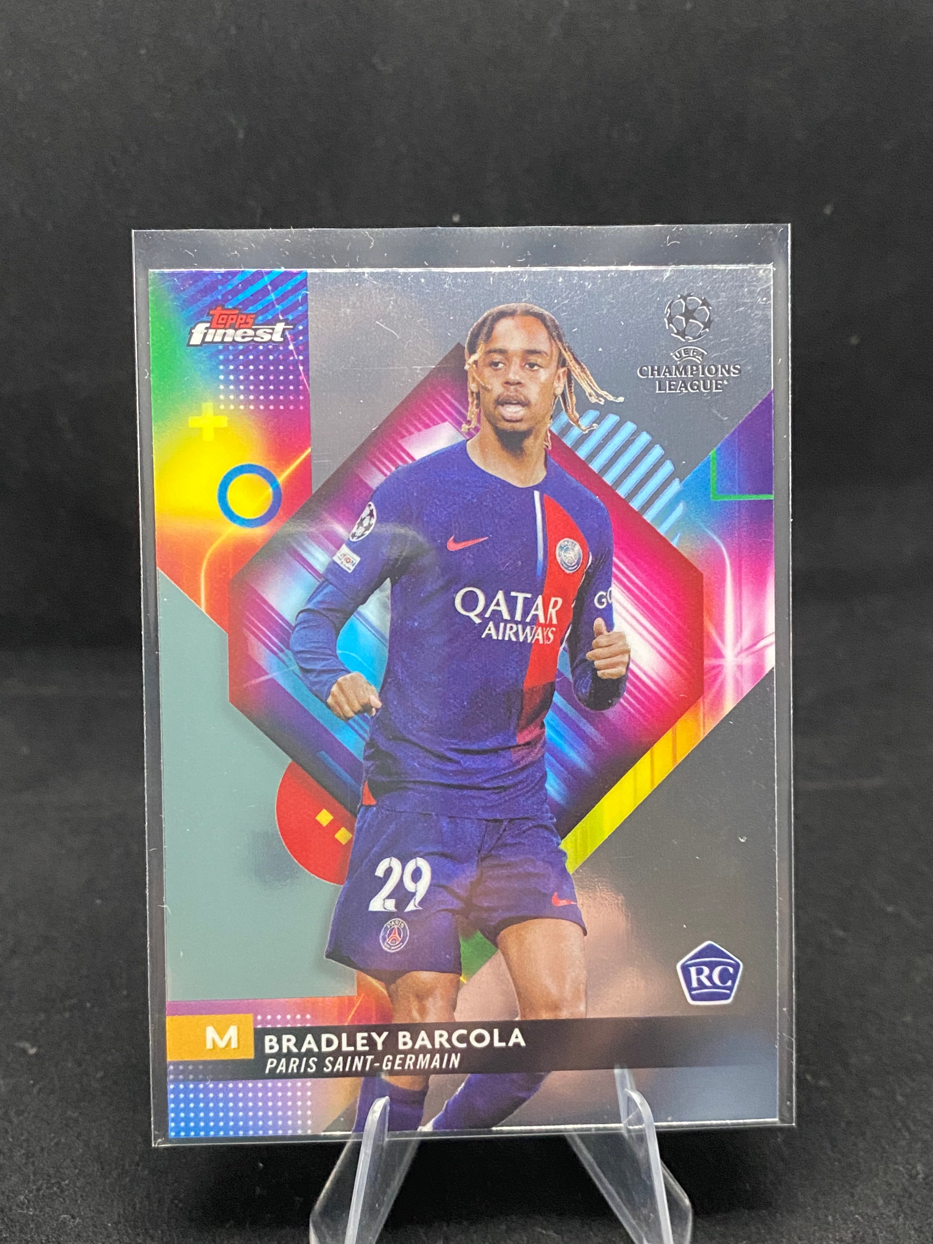 Topps Finest UEFA Champions League 2024 - Bradley Barcola - RC - Rookie Card - 102
