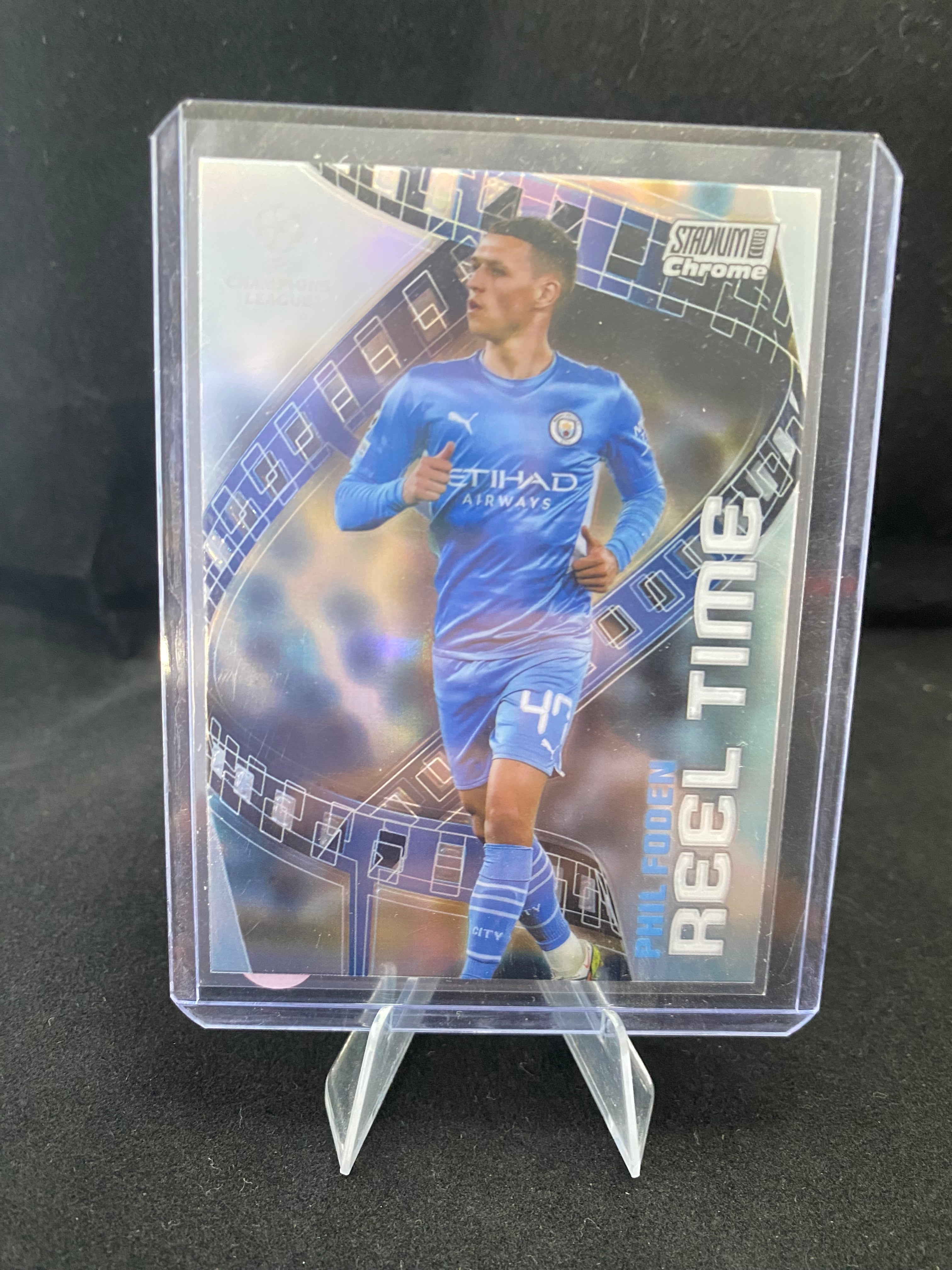 Topps Stadium Club Chrome UEFA Champions League 2022  - Reel Time - Phil Foden - RT-PF - Insert 
