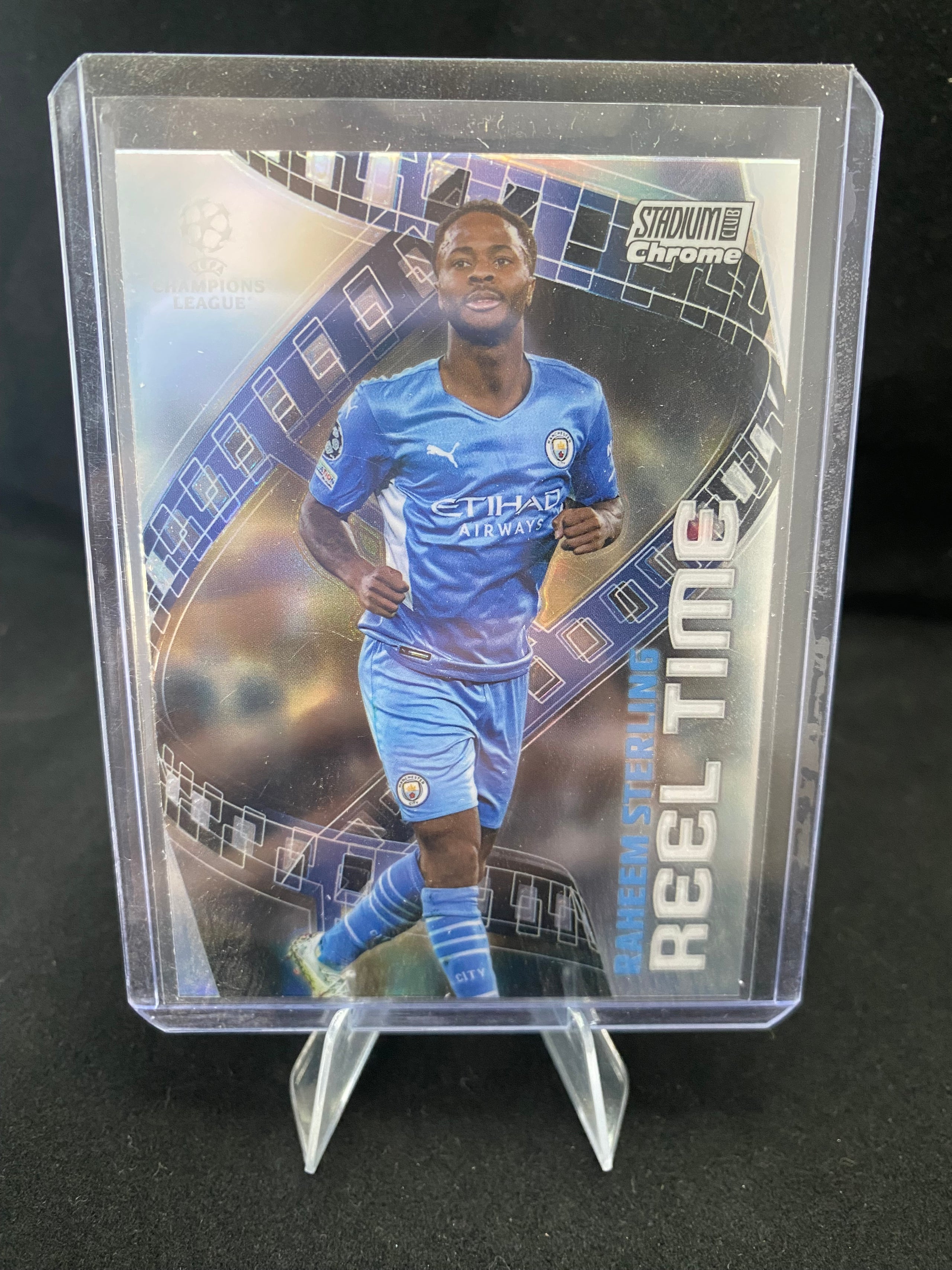 Topps Stadium Club Chrome UEFA Champions League 2022  - Reel Time - Raheem Sterling - RT-RS - Insert
