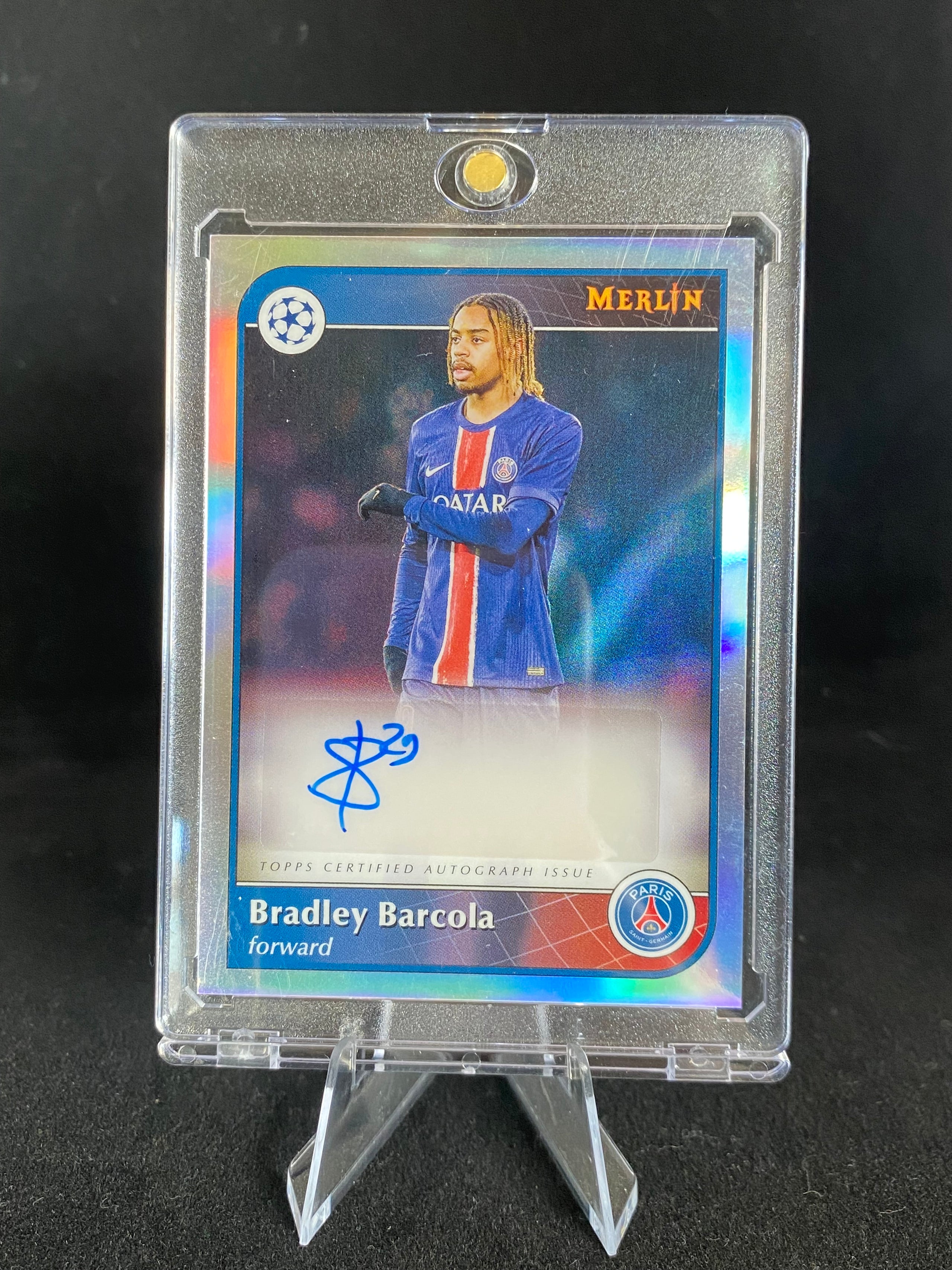 Topps UEFA Champions League 2025 - Bradley Barcola - Merlin Autograph Card - AU-BB