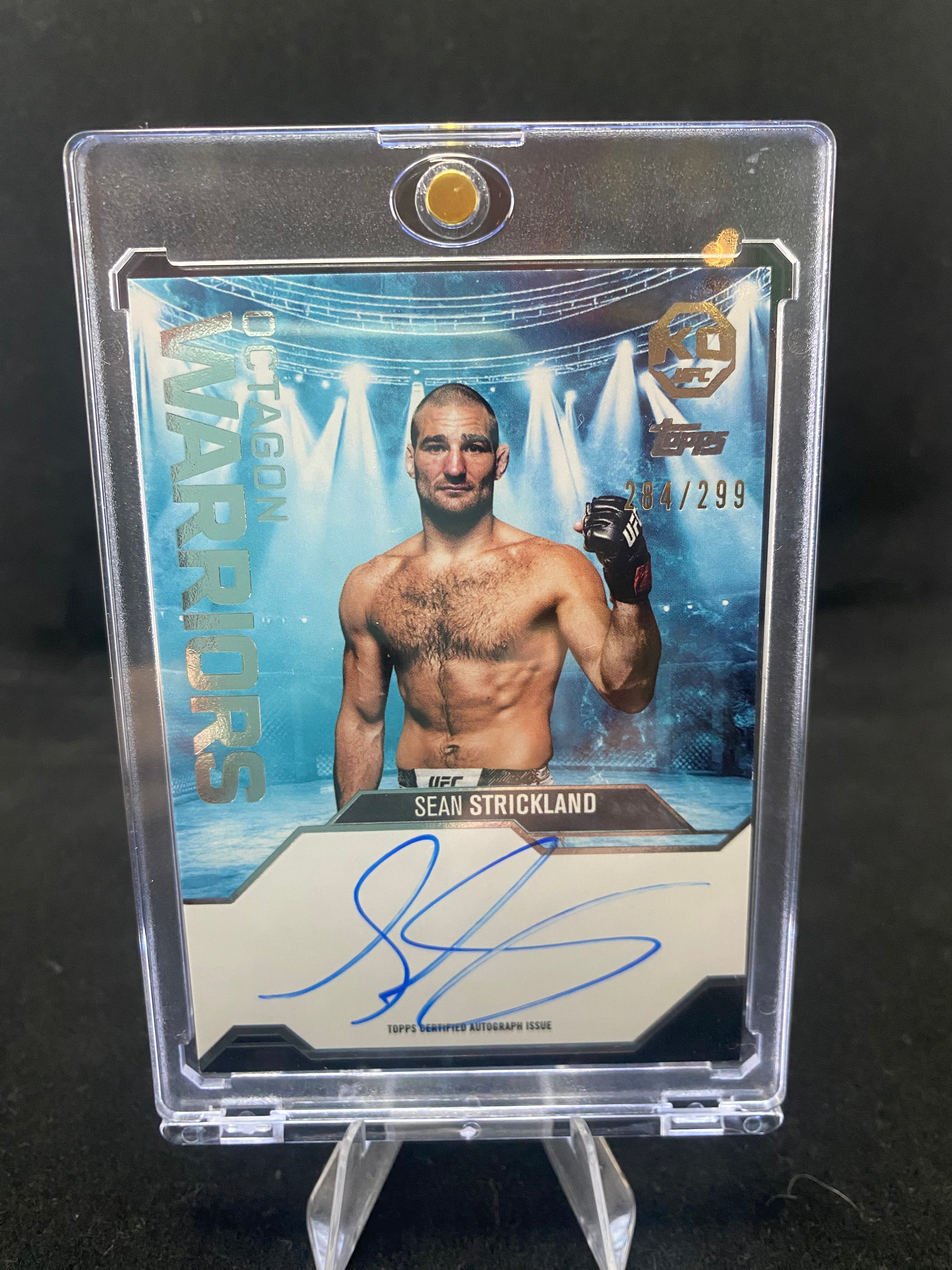 Topps UFC Knockout 2025 - Sean Stickland - Octagon Warriors Autograph card - 284/299 - OW-SS