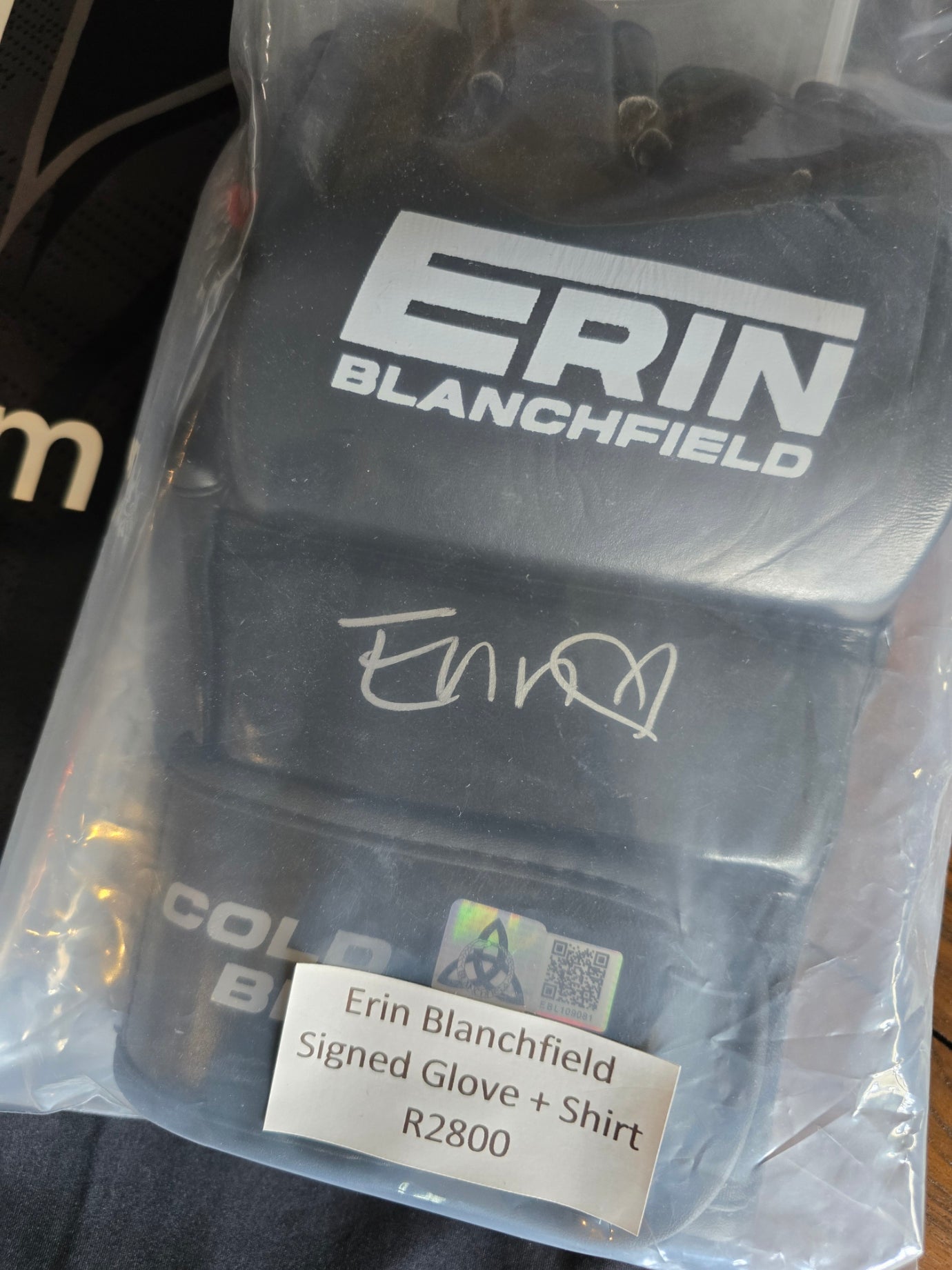 UFC Official - Erin Blanchfield Signed Shirt & Glove Combo - Certified