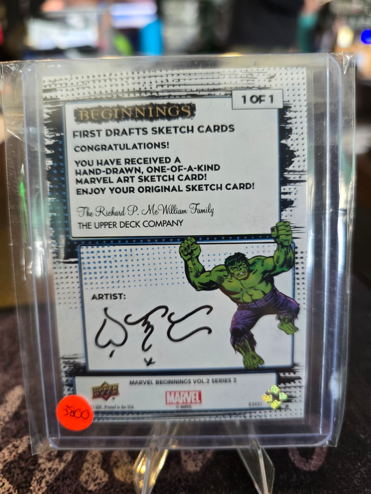 Upper Deck - Marvel - Rogue - 1 of 1 Sketch Card (Super Rare)